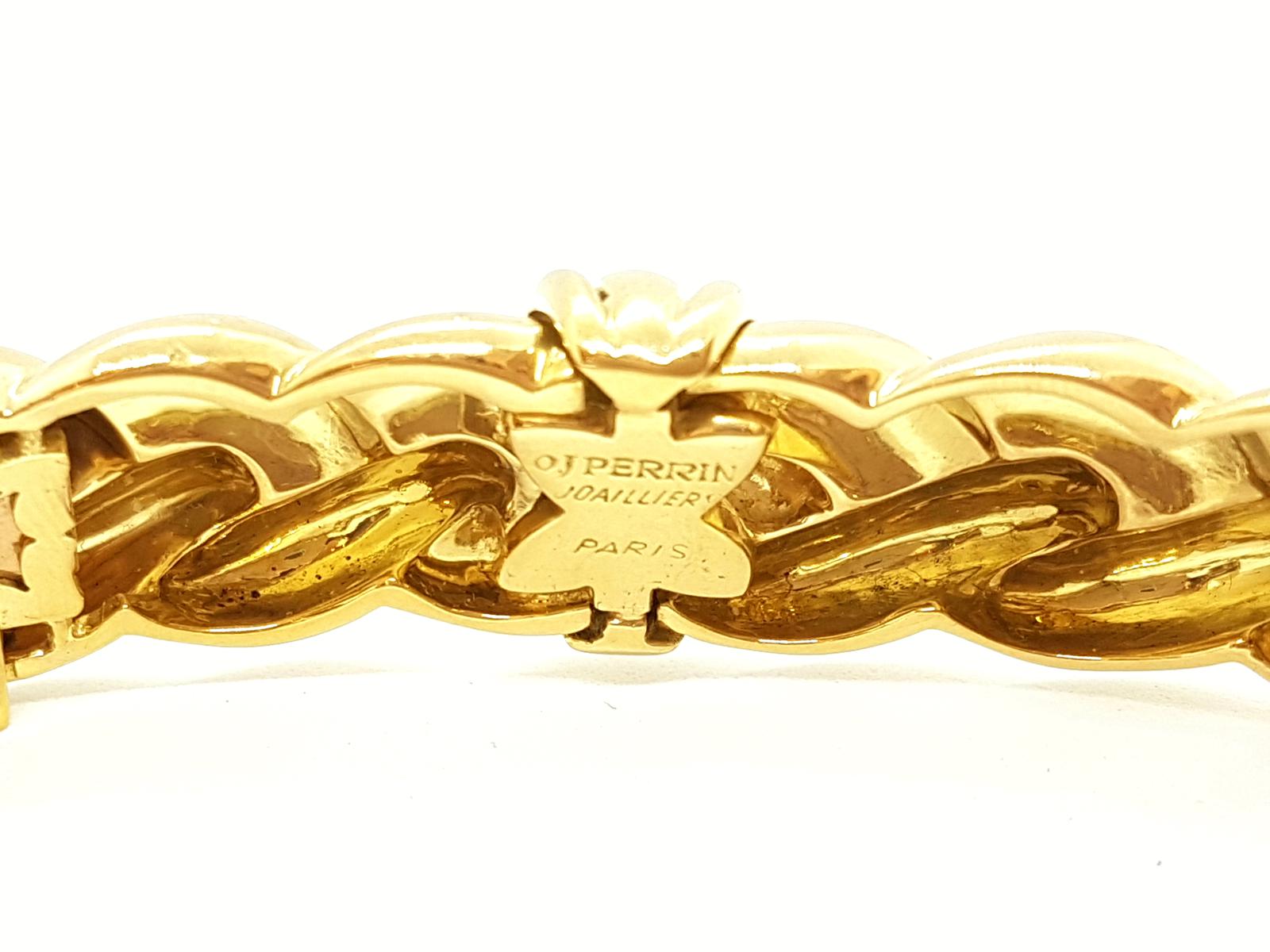 OJ Perrin Braided Choker Necklace Yellow Gold Diamond