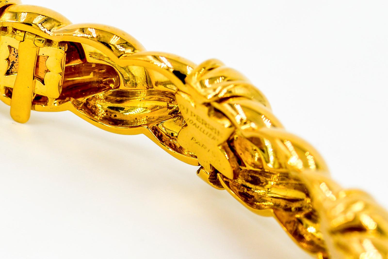 OJ Perrin Braided Choker Necklace Yellow Gold Diamond