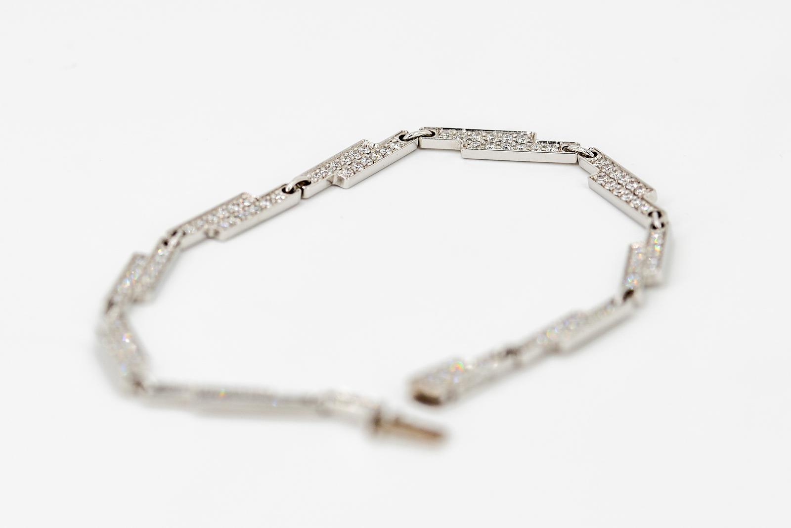 Dinh Van Bracelet Seventies Or blanc Diamant