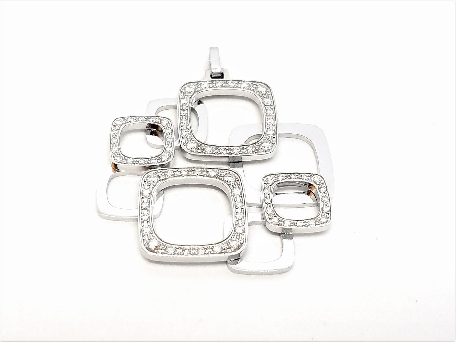 Dinh Van Pendentif Impression Or blanc Diamant