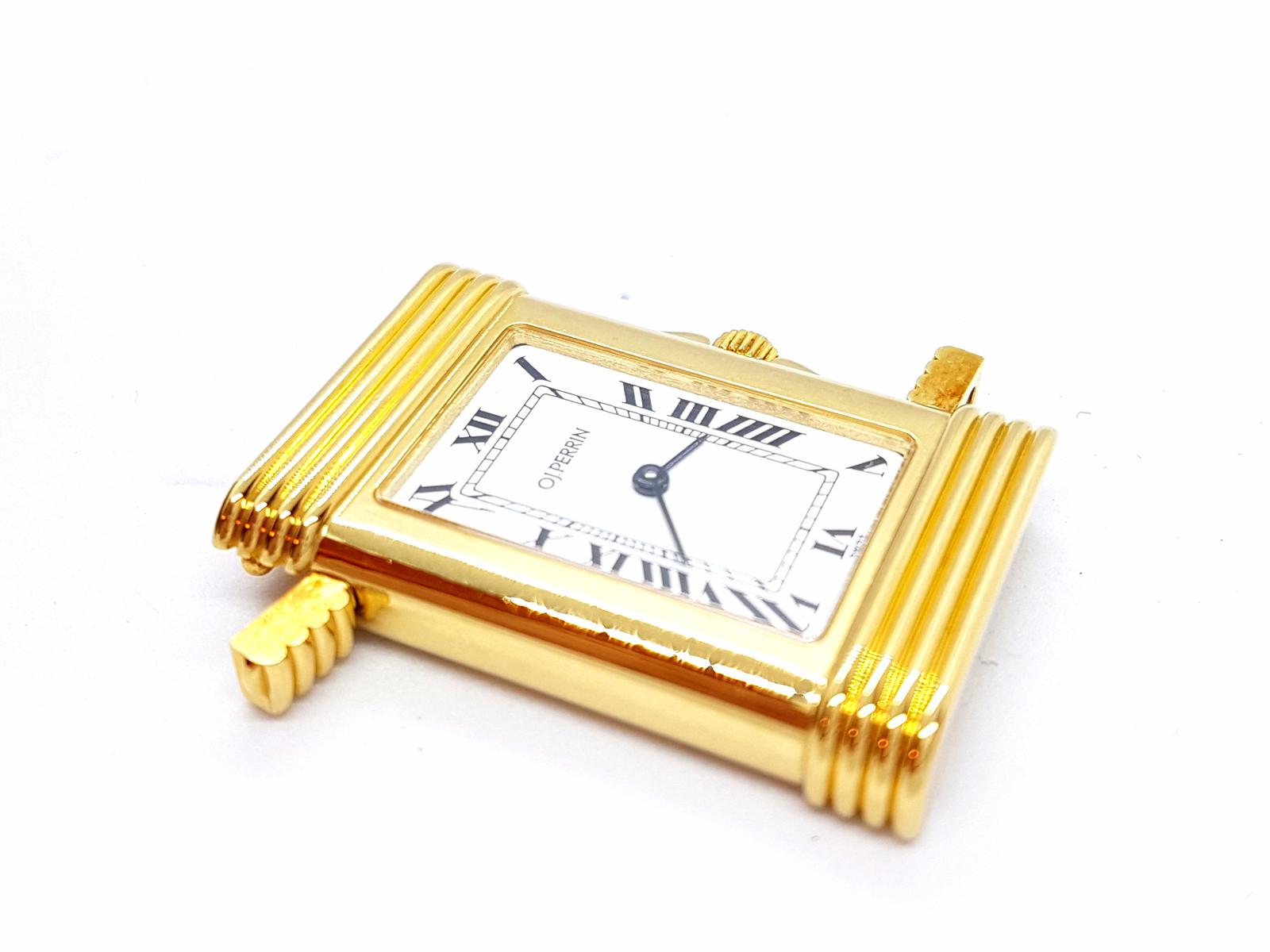 OJ Perrin Yellow Gold Sapphire Watch