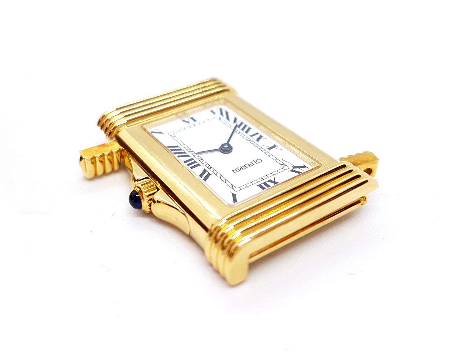 OJ Perrin Yellow Gold Sapphire Watch