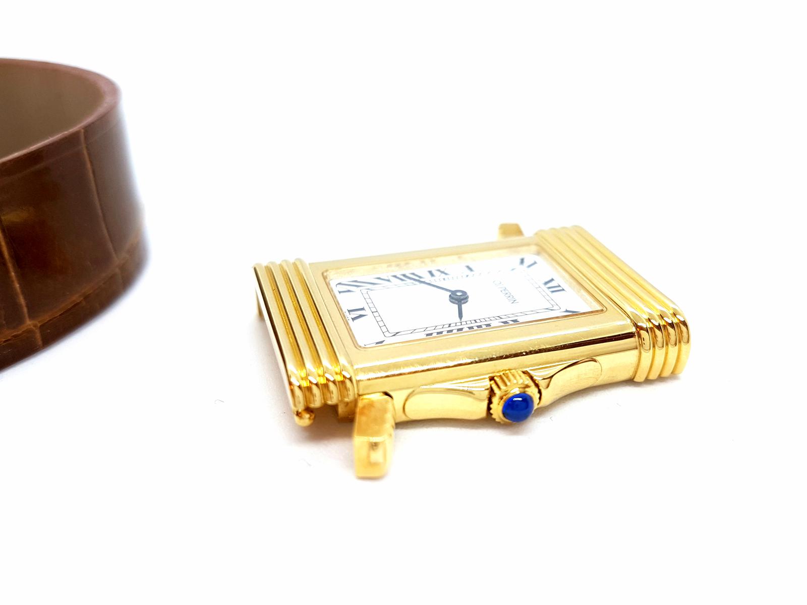 OJ Perrin Yellow Gold Sapphire Watch