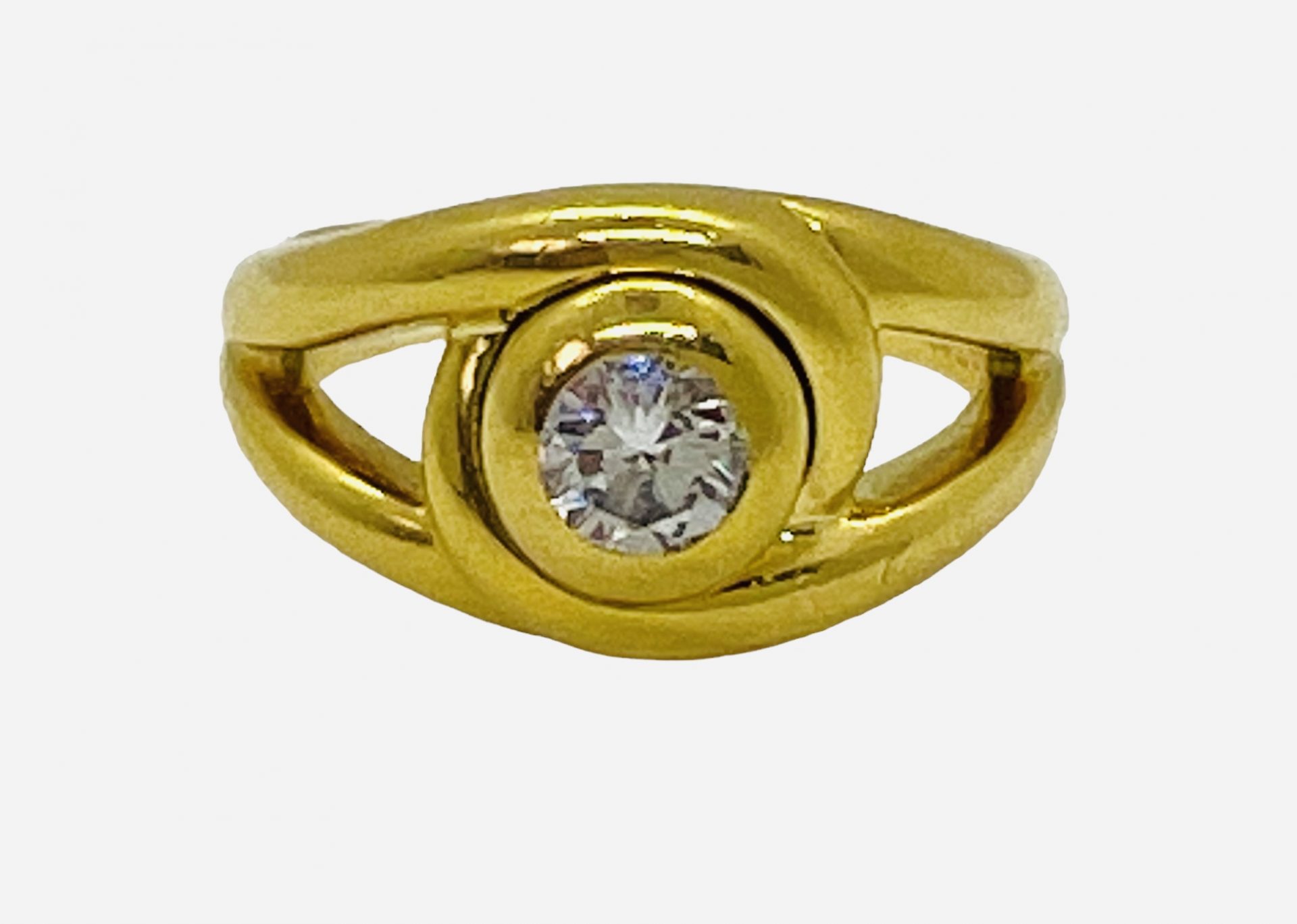 Bague solitaire Cartier or jaune et Diamant
