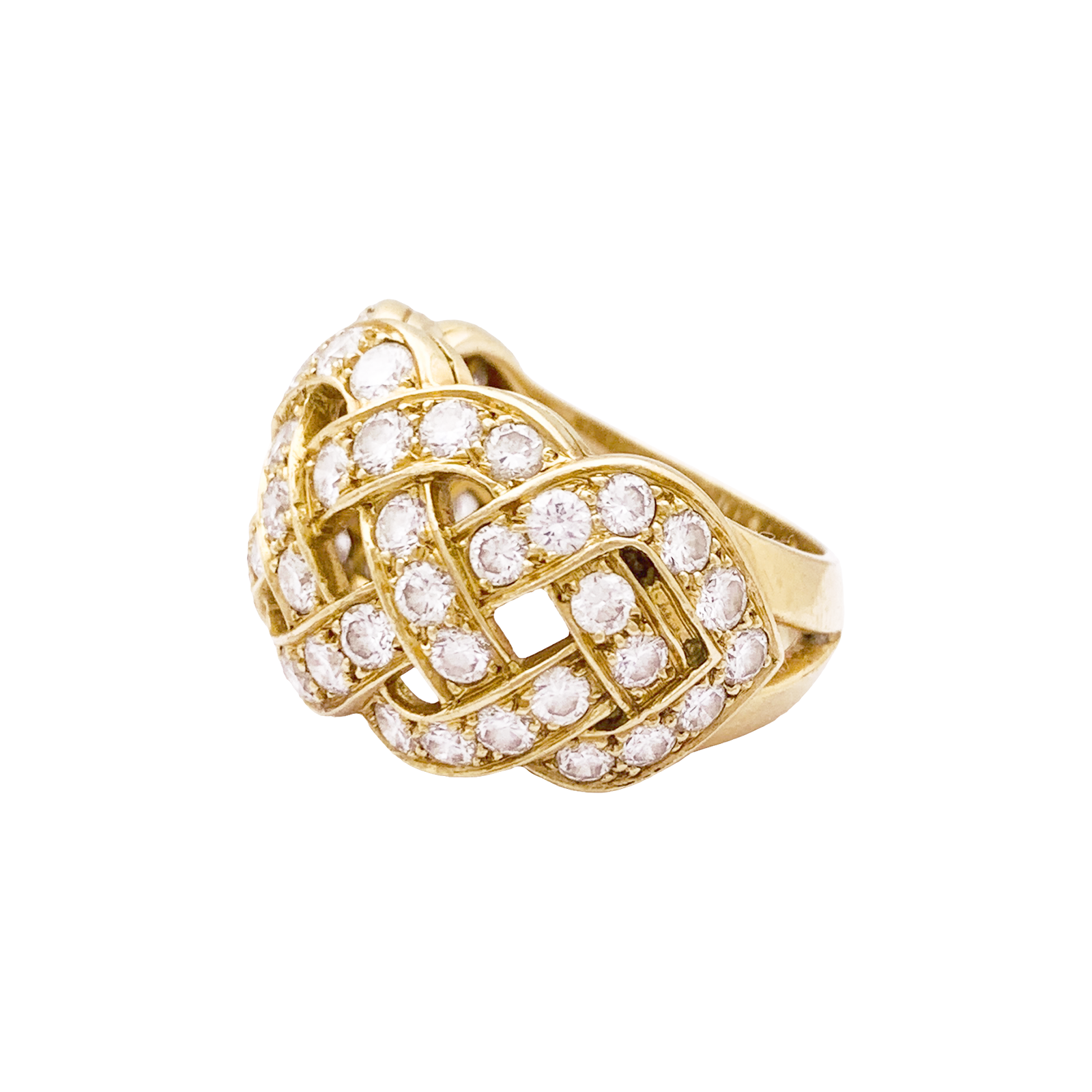 Bague Van Cleef & Arpels, « Tresse », or jaune 750/000, diamants.