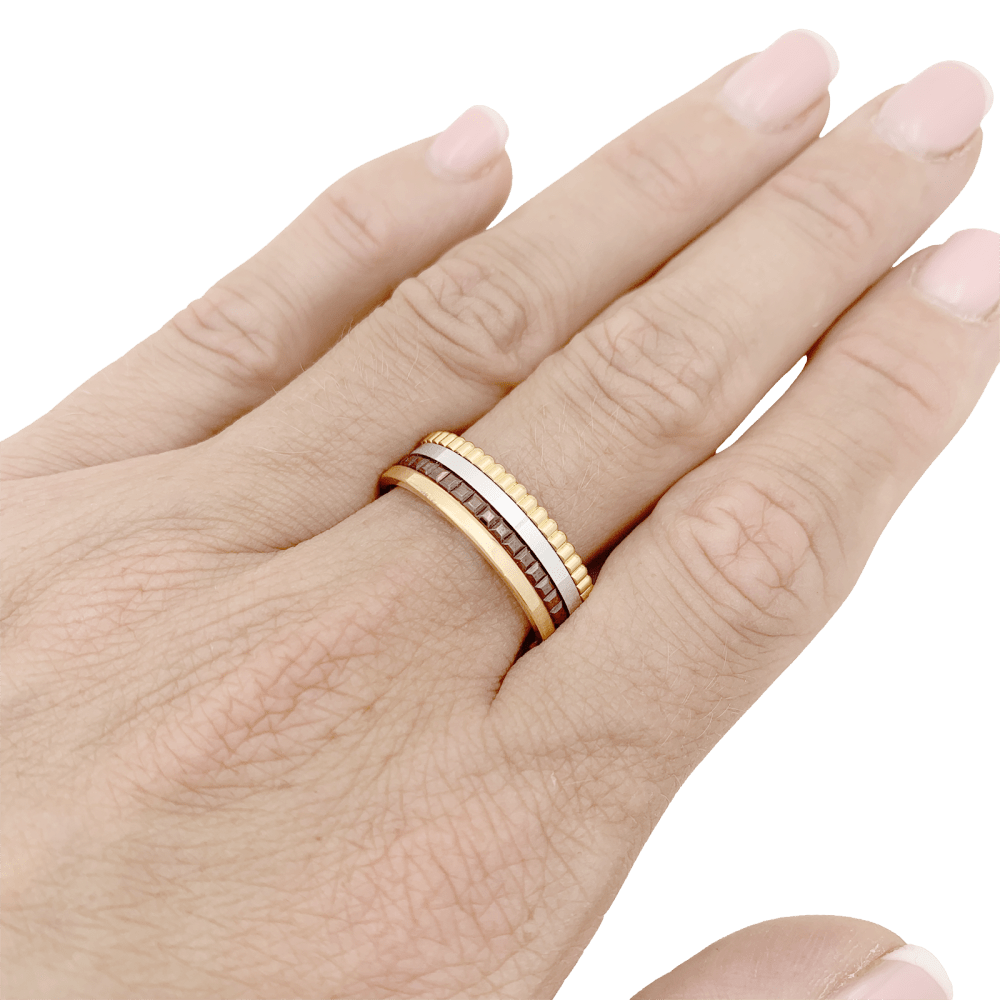 Bague Boucheron, "Quatre Classique Small",, en or rose, blanc et jaune.