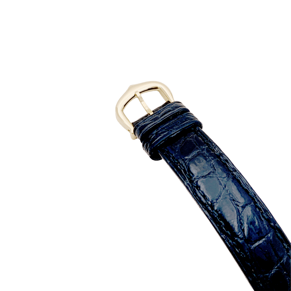 Montre Cartier, « Tank Américaine », or jaune, cuir - Maison Eloe