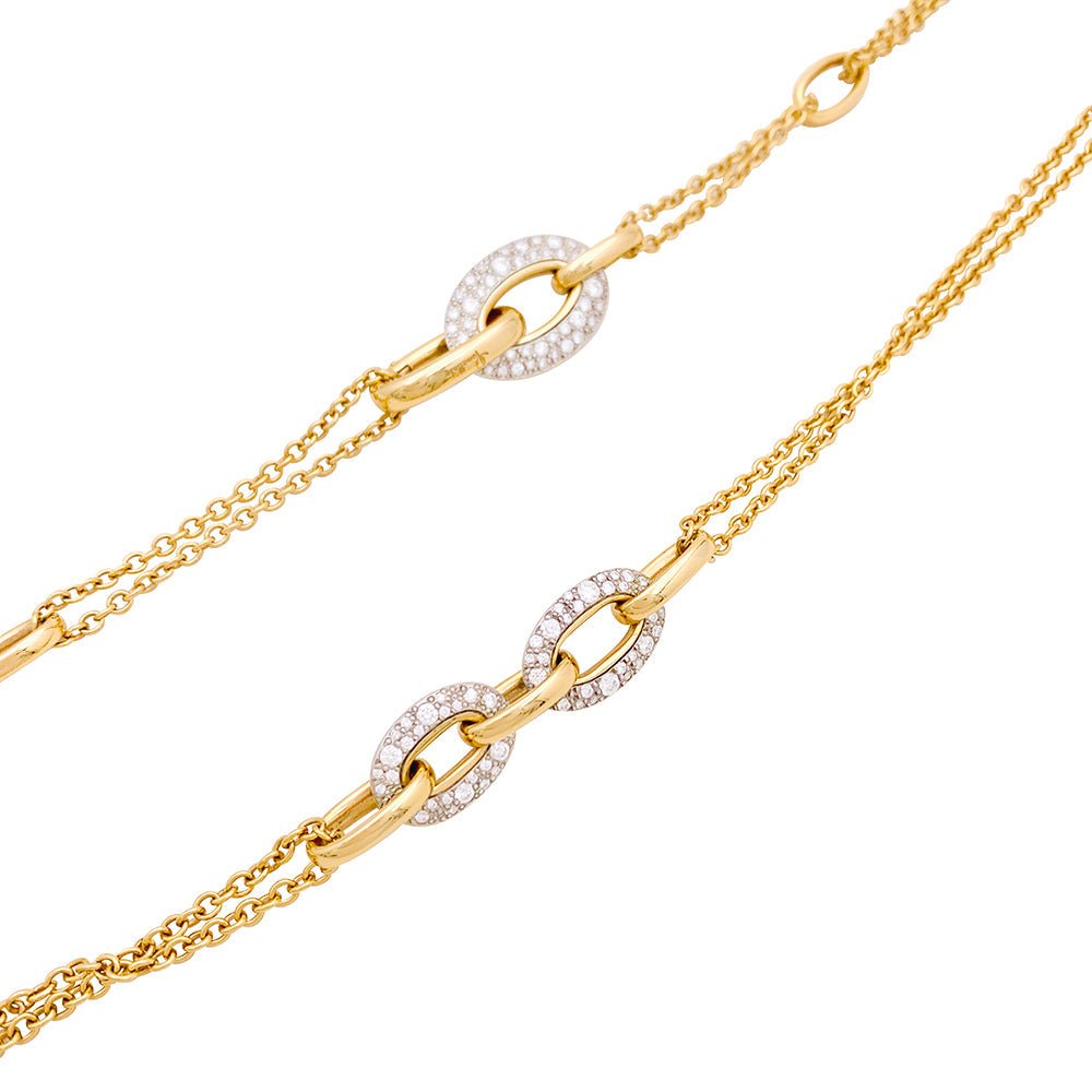 Sautoir Pomellato "Tango" or rose, argent, diamants. - Maison Eloe