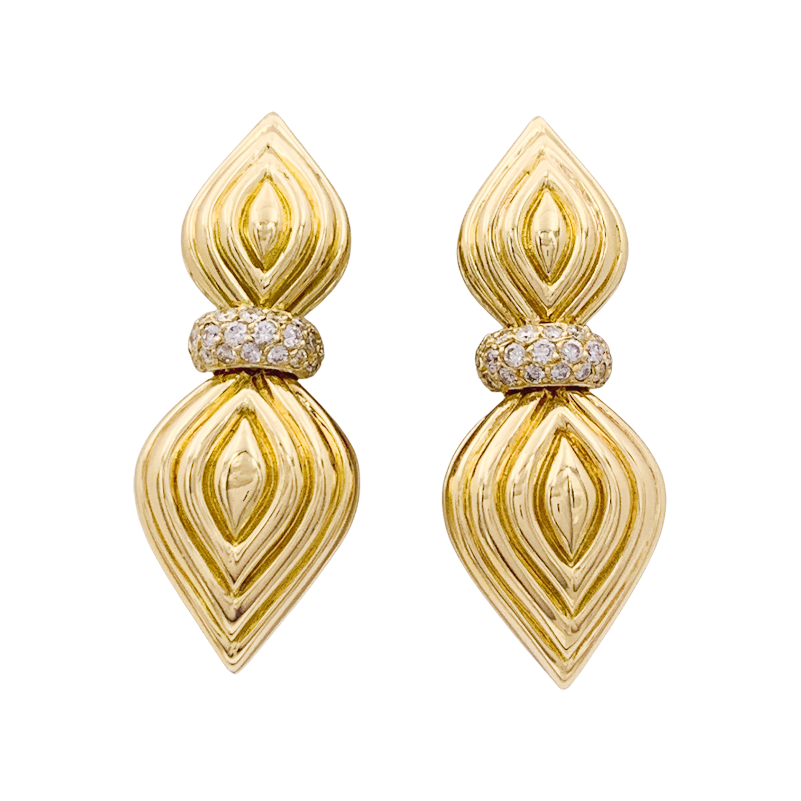 Boucles d'oreilles O.J. PERRIN, or jaune, diamants.