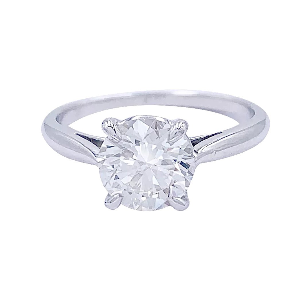 Bague solitaire en or blanc, diamant 1,36 carat. - Maison Eloe