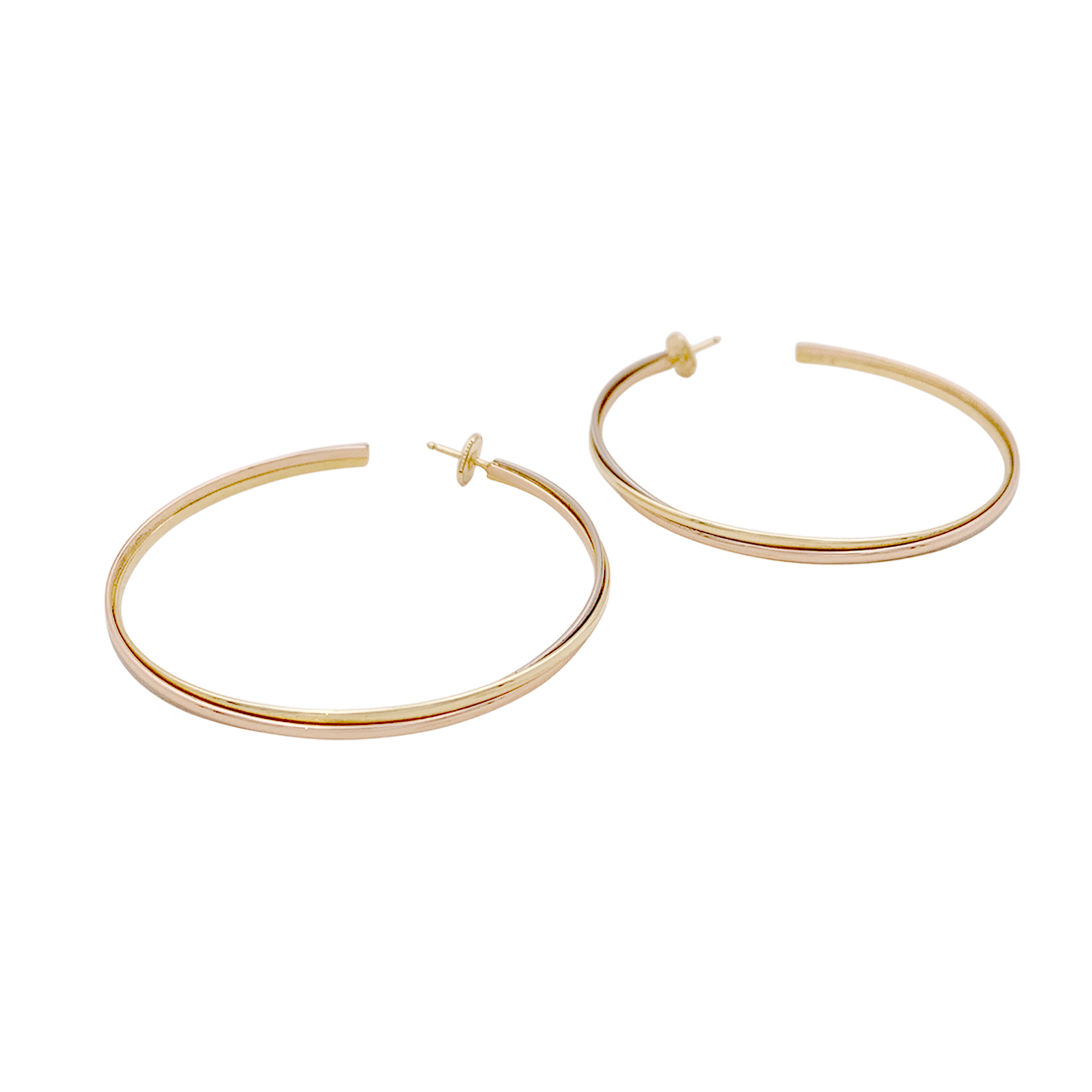 Boucles d'oreilles Cartier, "Trinity", trois ors.