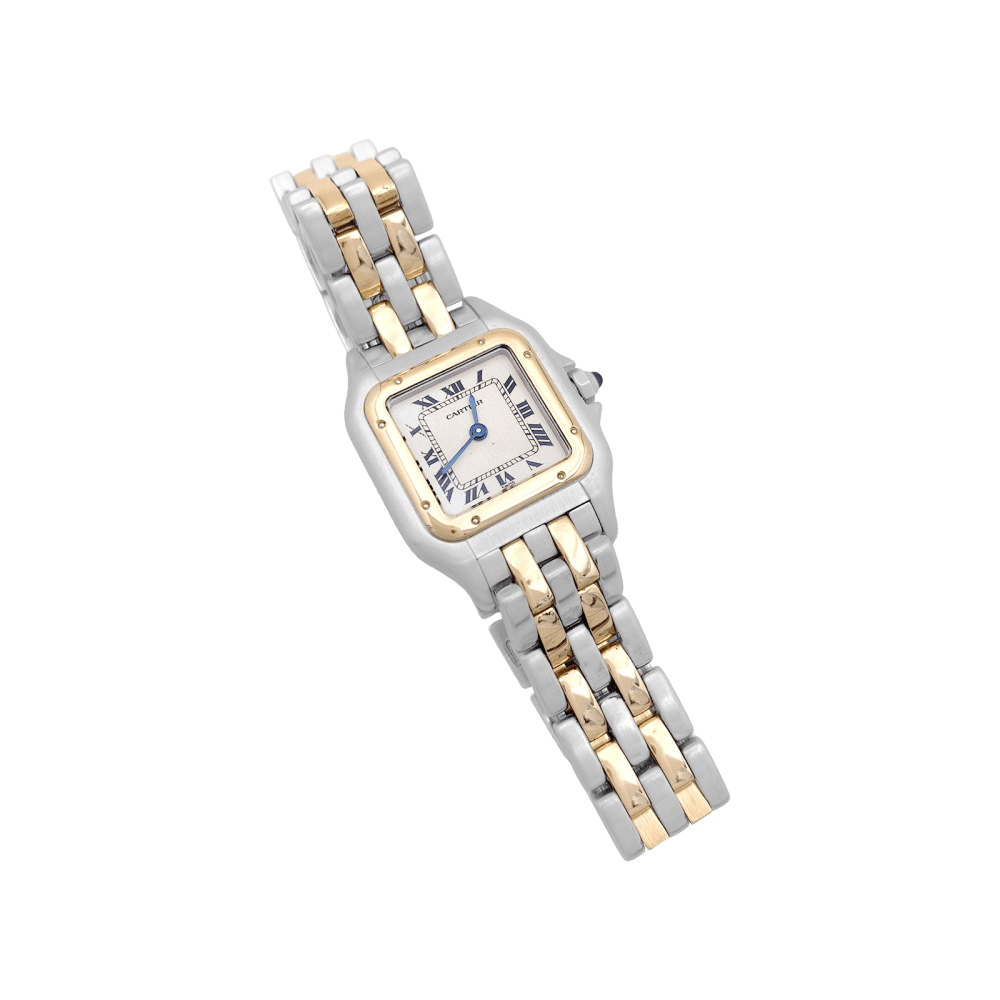Montre Cartier, "Panthère", or jaune, acier.