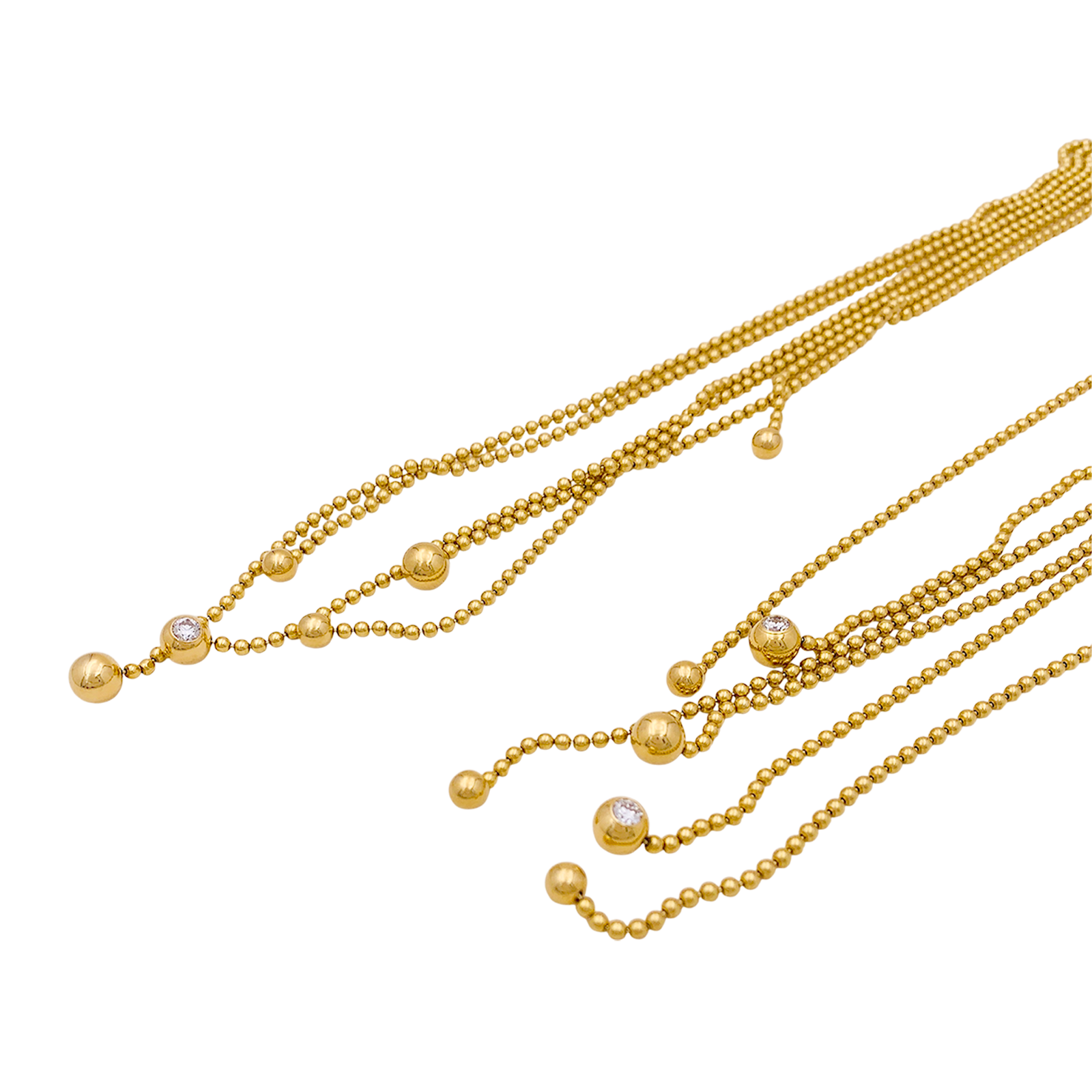 Collier Cartier, "Draperie", or jaune, diamants.