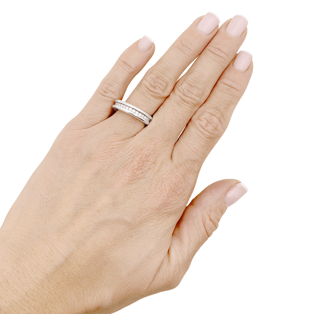 Bague Bulgari, "Alliance B.Zero1", or blanc et diamants.