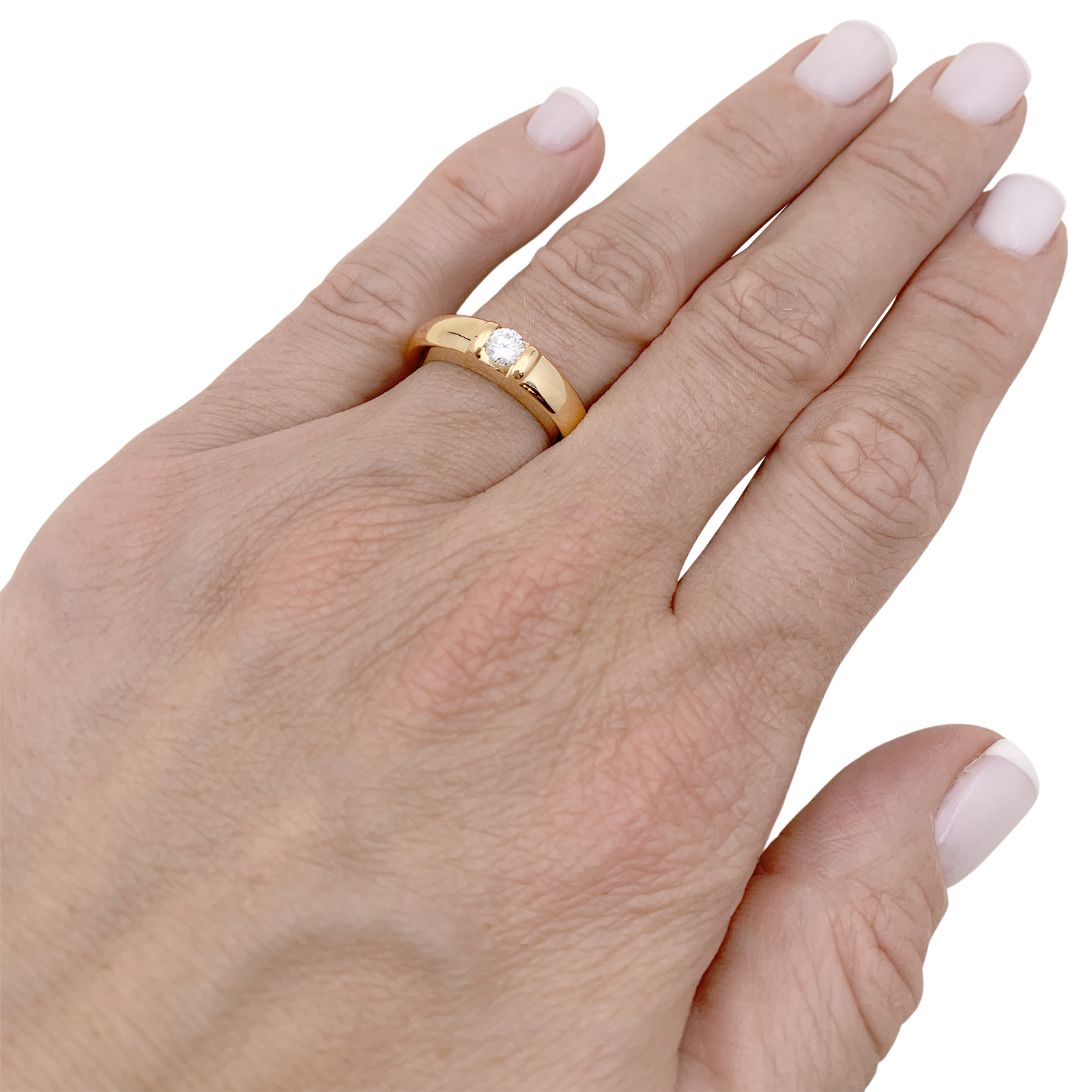 Bague Chaumet, "Gioia", or jaune, diamant.