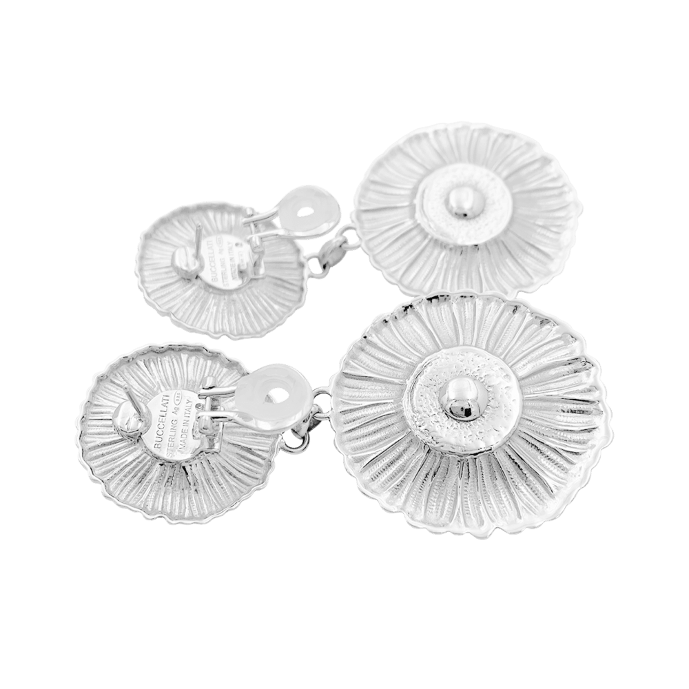 Boucles d'oreilles Buccellati, "Blossoms Color", or jaune, argent, diamants bruns, agates jaunes.