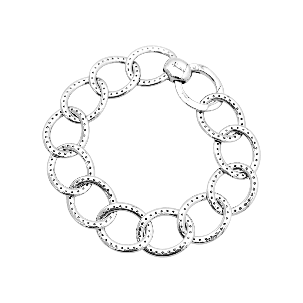 Bracelet Pomellato, "Brera", or blanc et diamants. - Maison Eloe