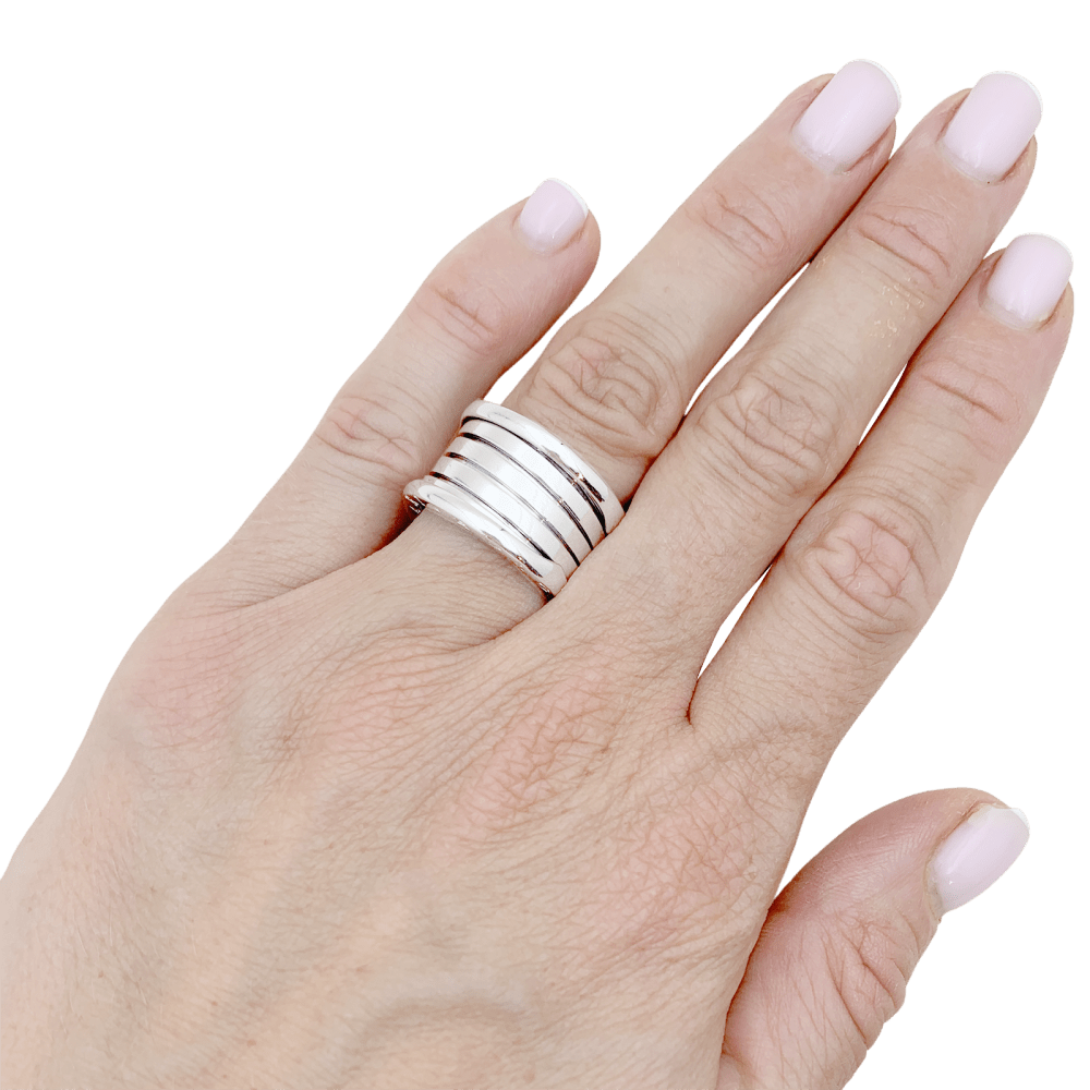 Bague Bulgari, "B.Zero1", or blanc.