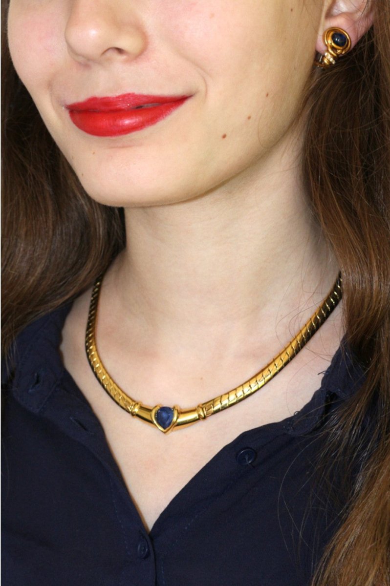 Patek Philippe vintage Parure Collier Maille et Boucles d'oreilles Clips en or jaune - Maison Eloe