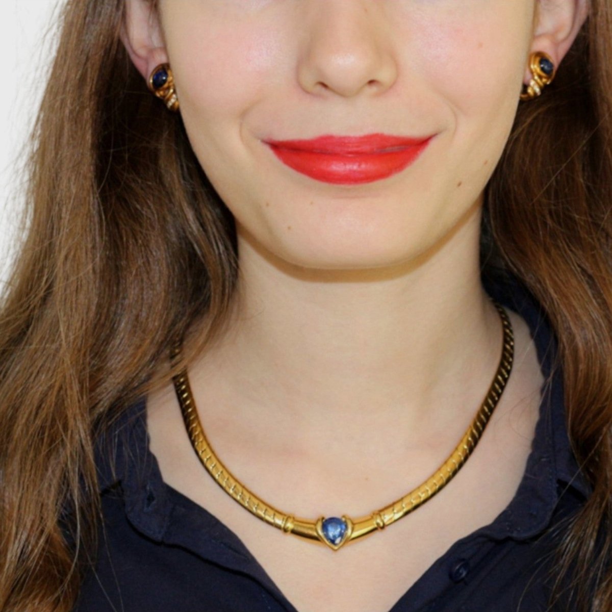 Patek Philippe vintage Parure Collier Maille et Boucles d'oreilles Clips en or jaune - Maison Eloe