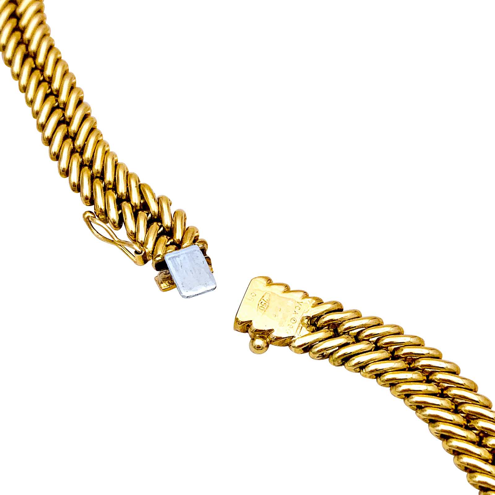 Collier Van Cleef & Arpels, or jaune, saphir, diamants.