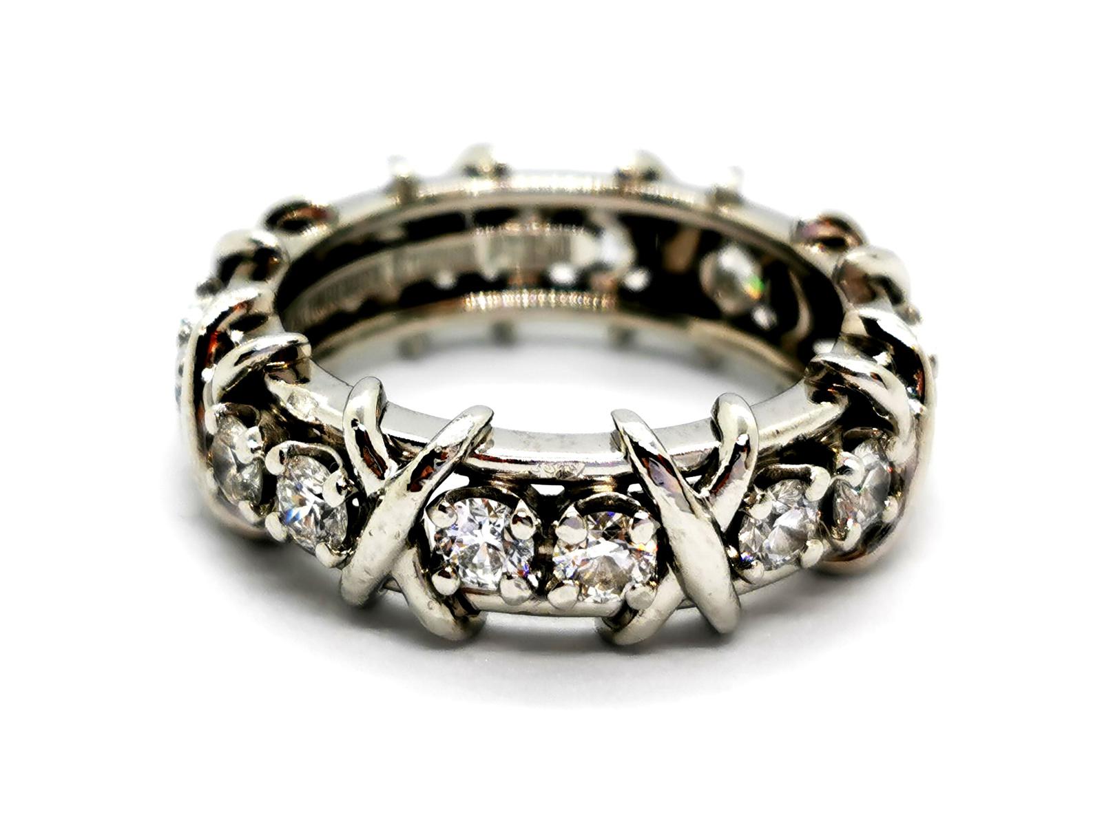 Tiffany & Co Bague Alliance Sixteen Stone Platine Diamant