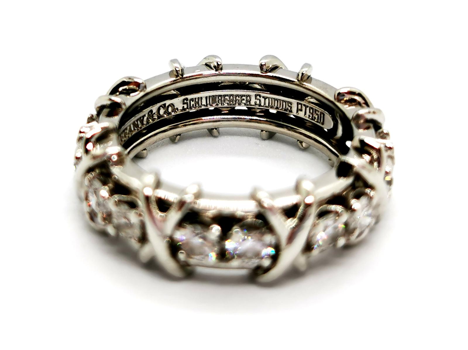 Tiffany & Co Sixteen Stone Platinum Diamond Wedding Ring