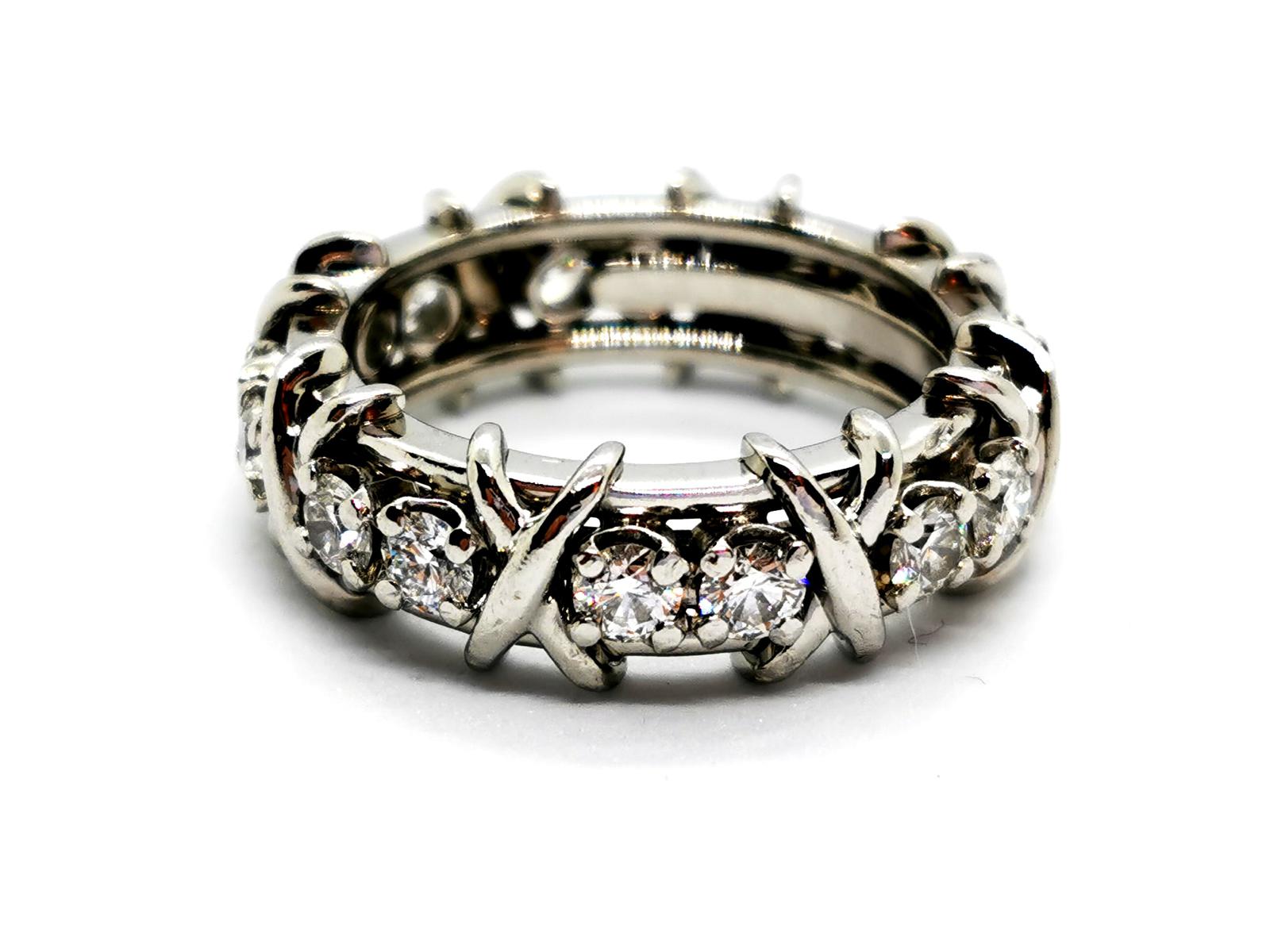 Tiffany & Co Sixteen Stone Platinum Diamond Wedding Ring