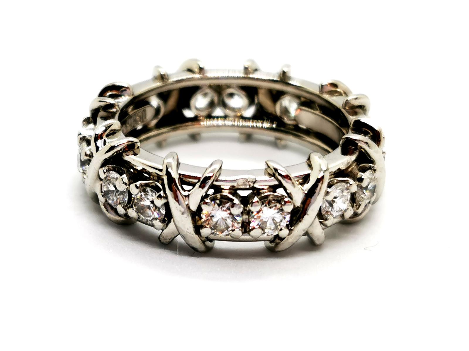 Tiffany & Co Sixteen Stone Platinum Diamond Wedding Ring