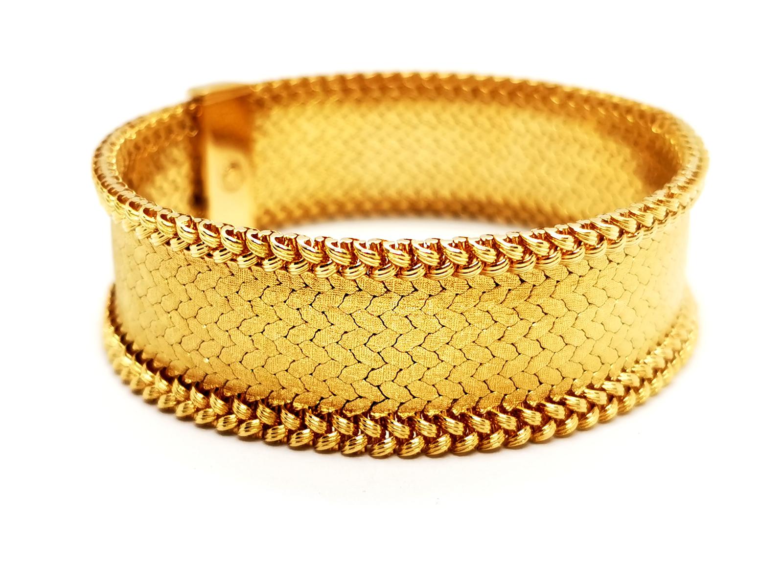 Georges Lenfant Yellow Gold Cuff Bracelet