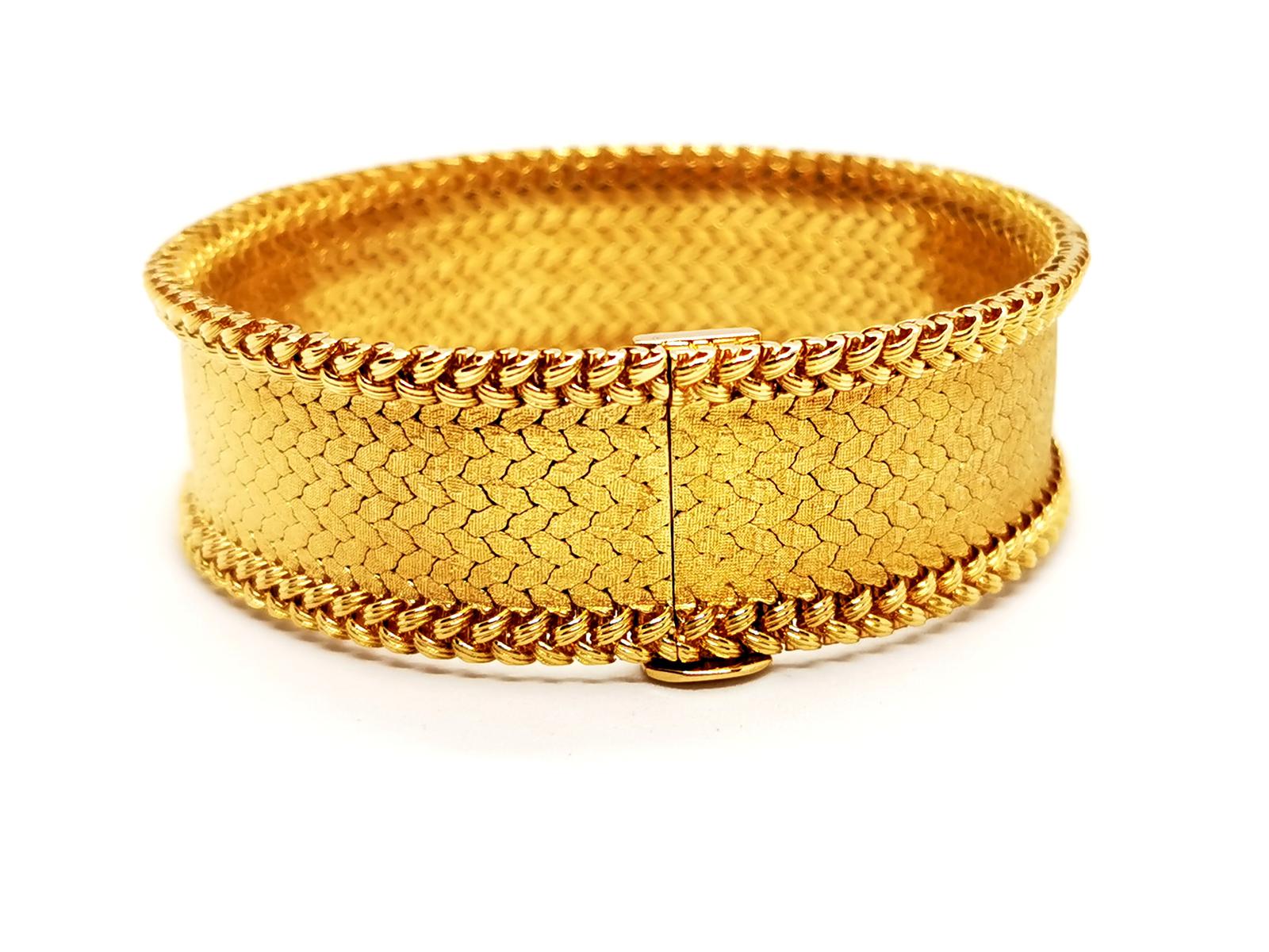 Georges Lenfant Yellow Gold Cuff Bracelet