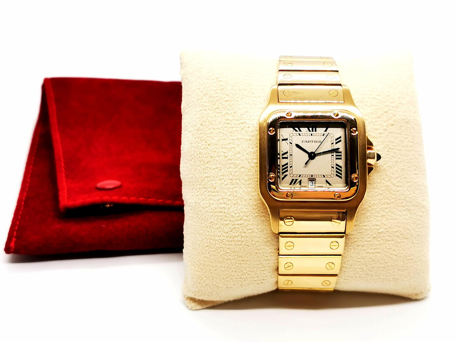 Cartier Montre Santos Or jaune Saphir