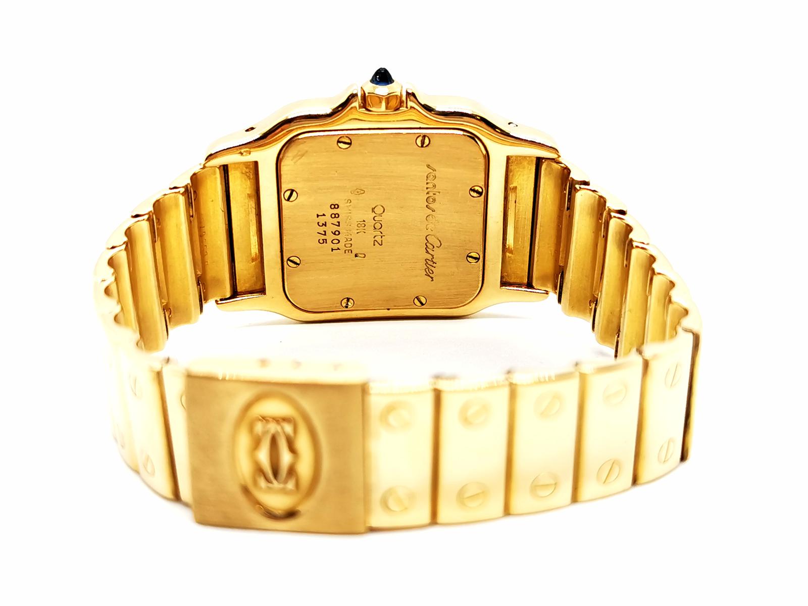 Cartier Santos Watch Yellow Gold Sapphire