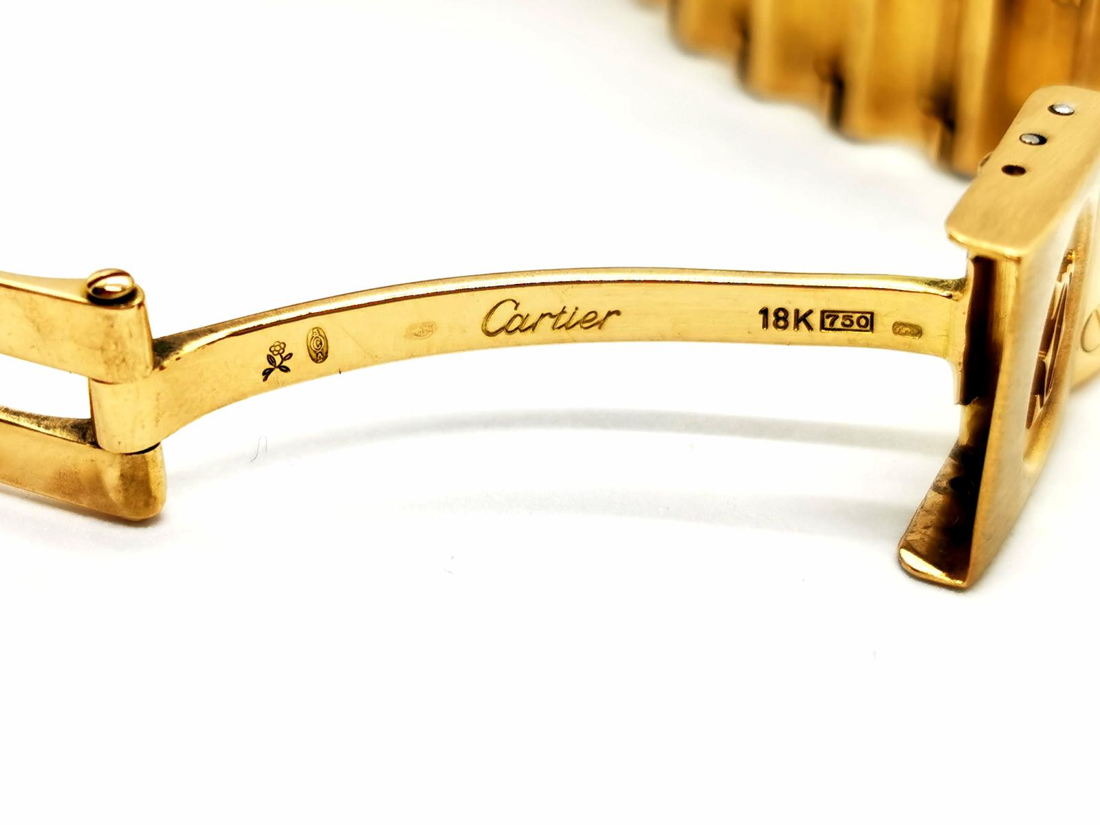 Cartier Santos Watch Yellow Gold Sapphire