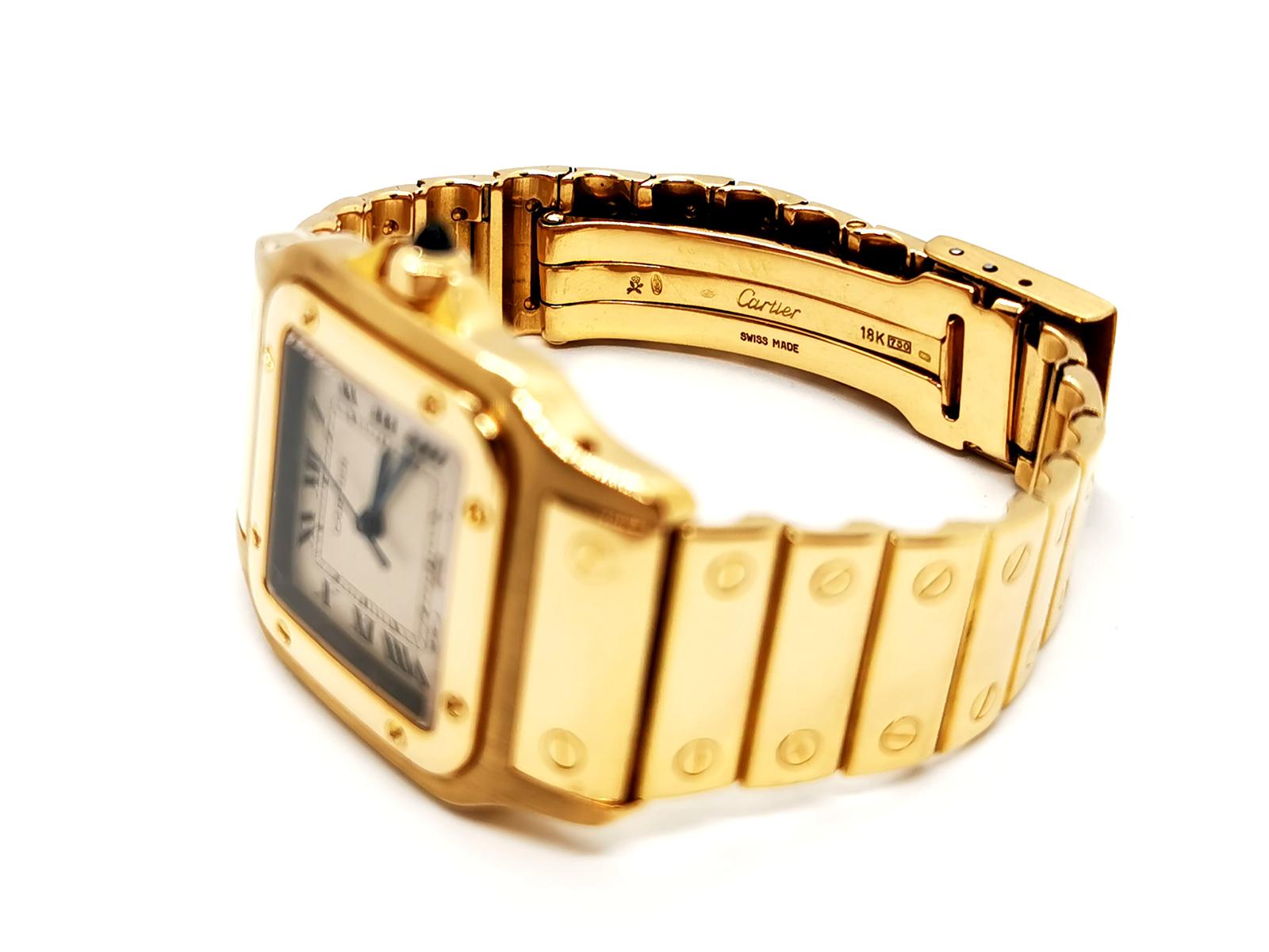 Cartier Santos Watch Yellow Gold Sapphire