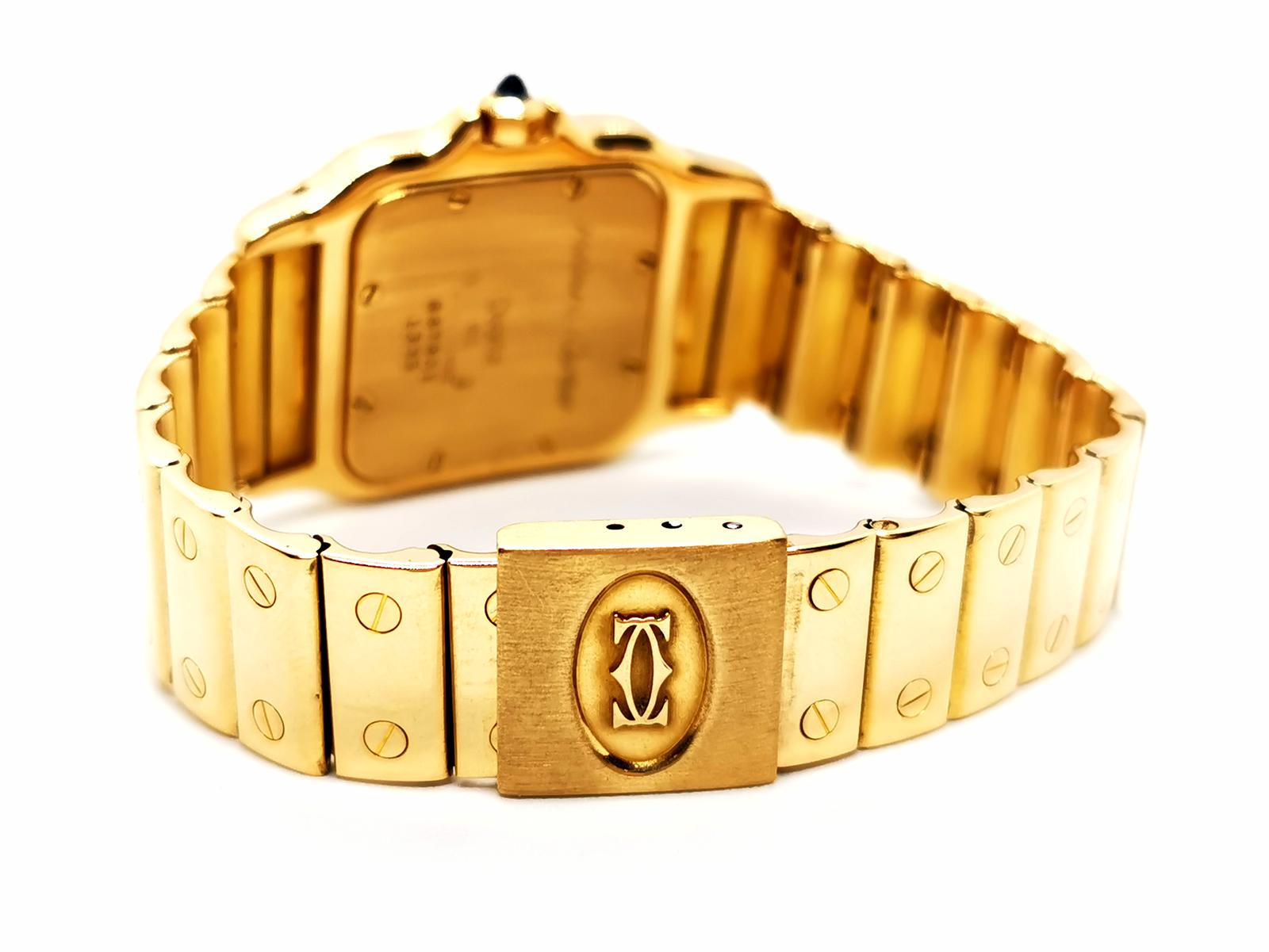 Cartier Santos Watch Yellow Gold Sapphire