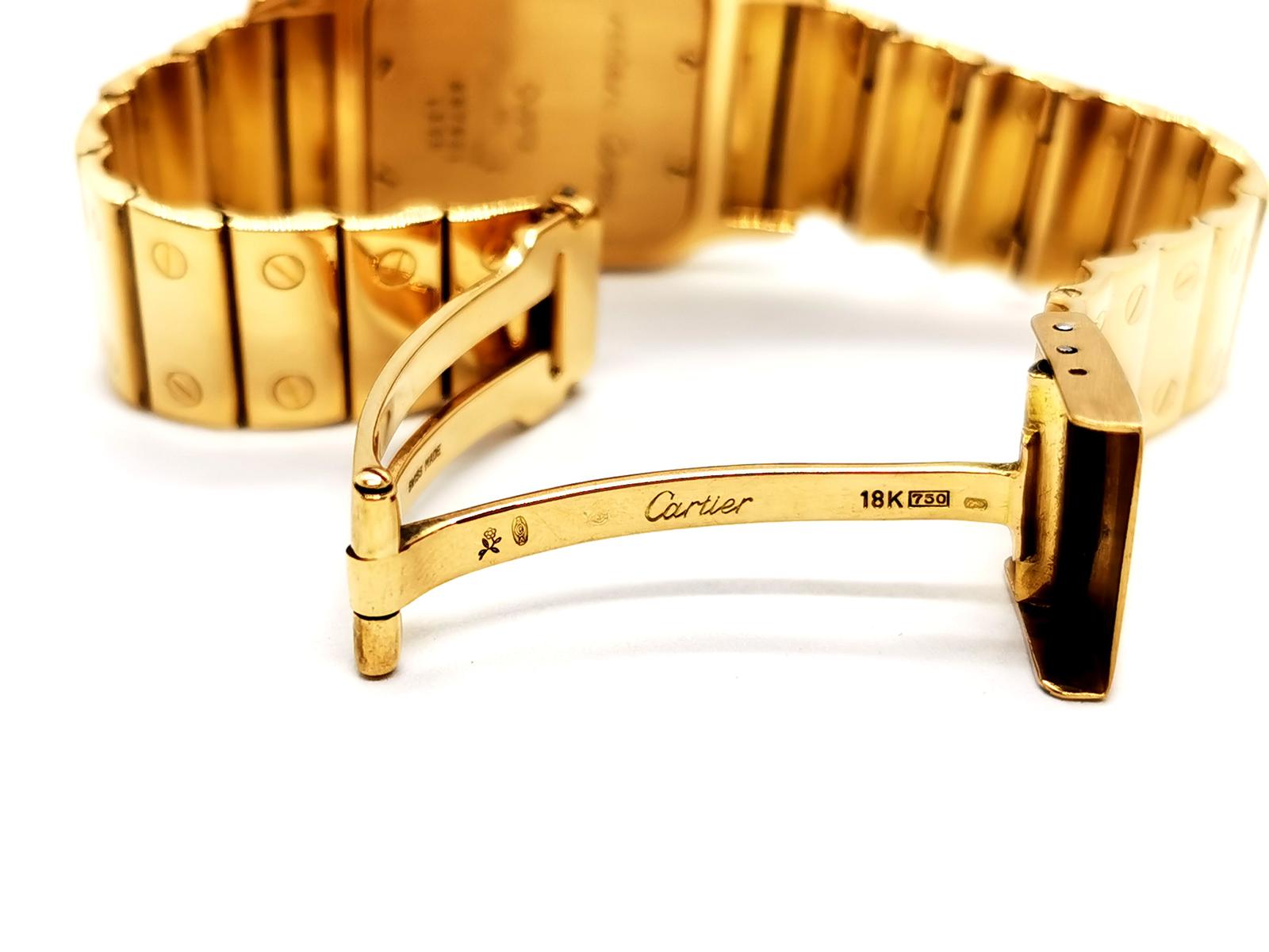 Cartier Santos Watch Yellow Gold Sapphire