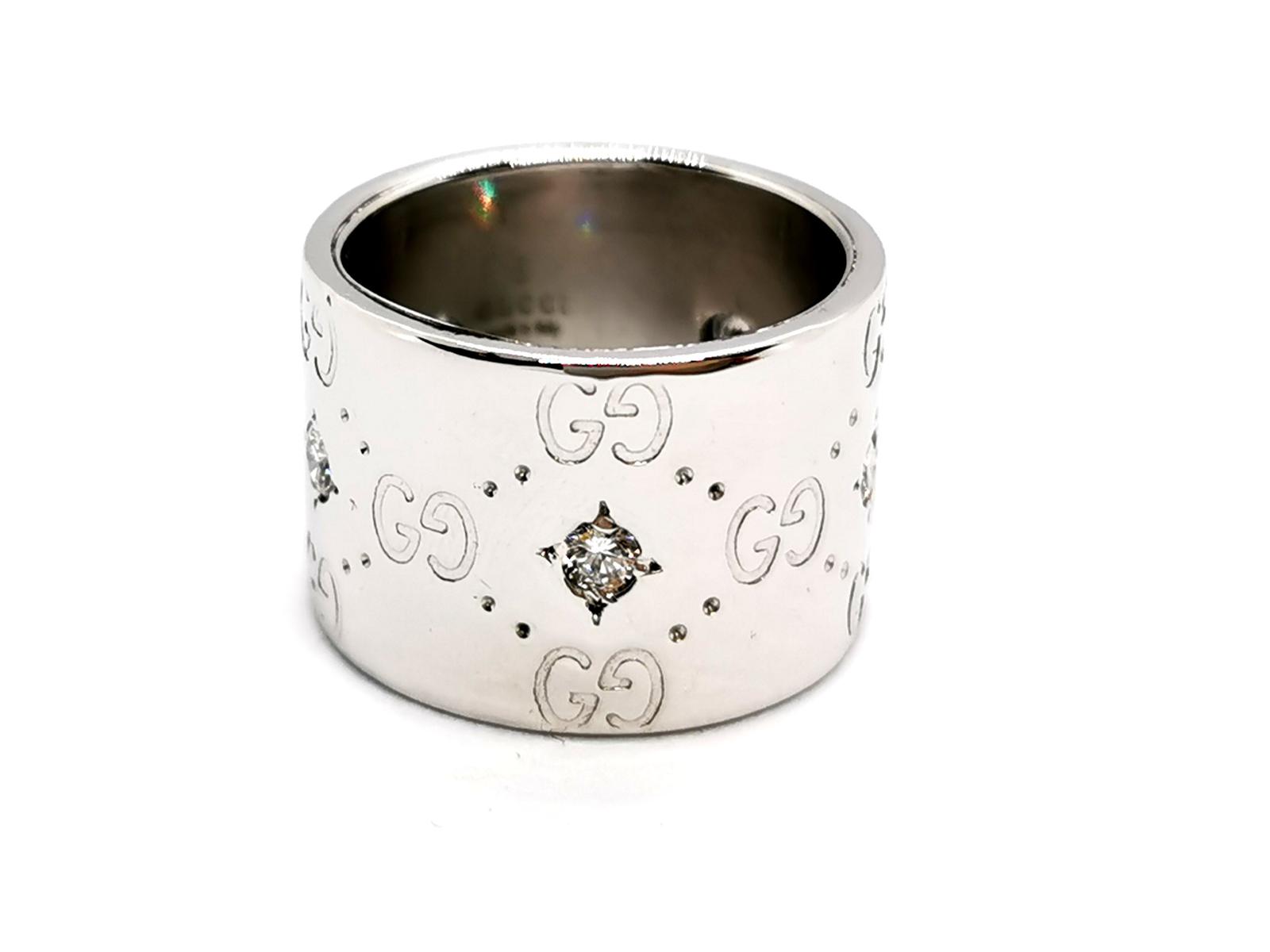 Gucci Bague Icon Or blanc Diamant
