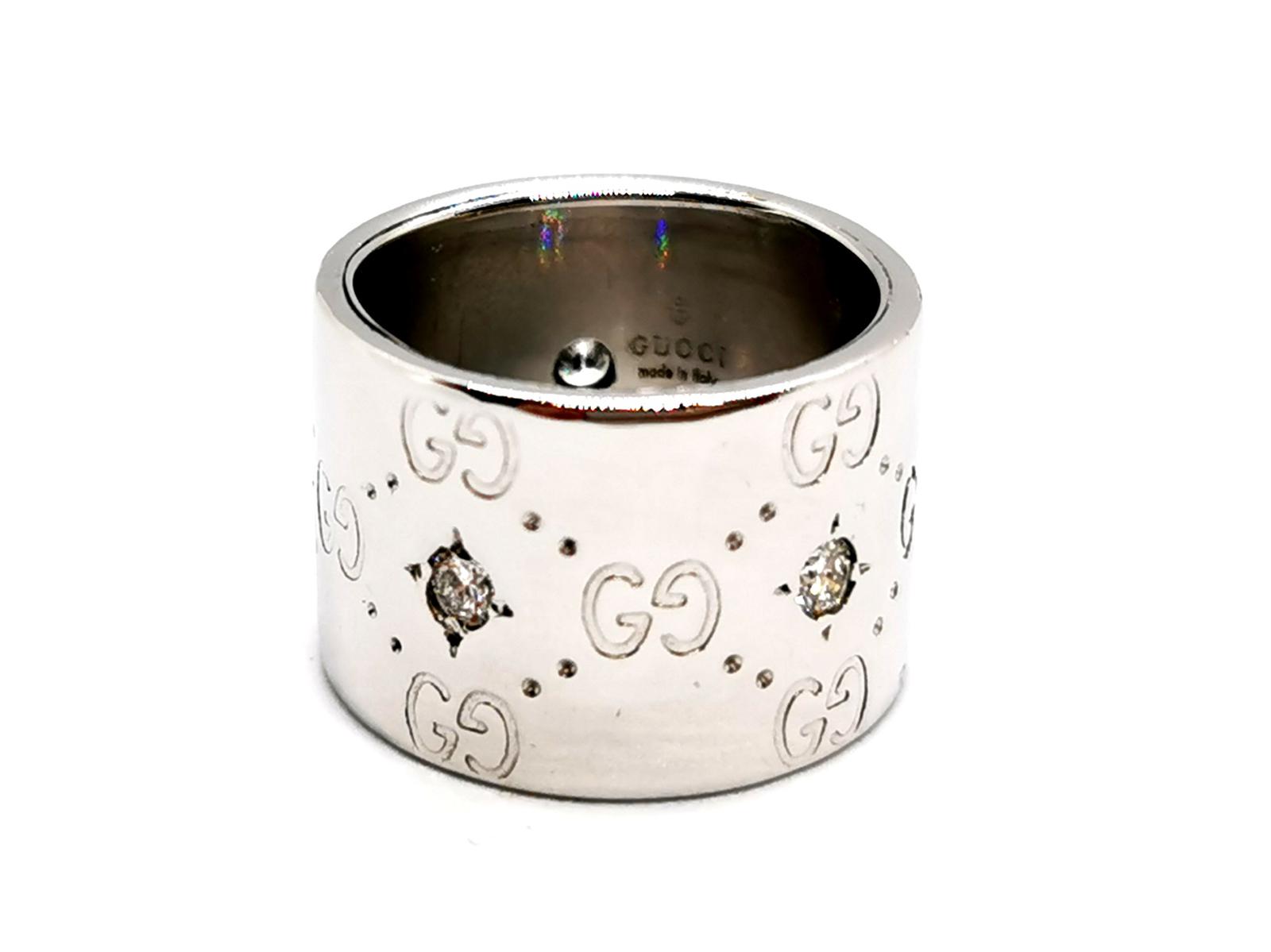 Gucci Icon Ring White Gold Diamond