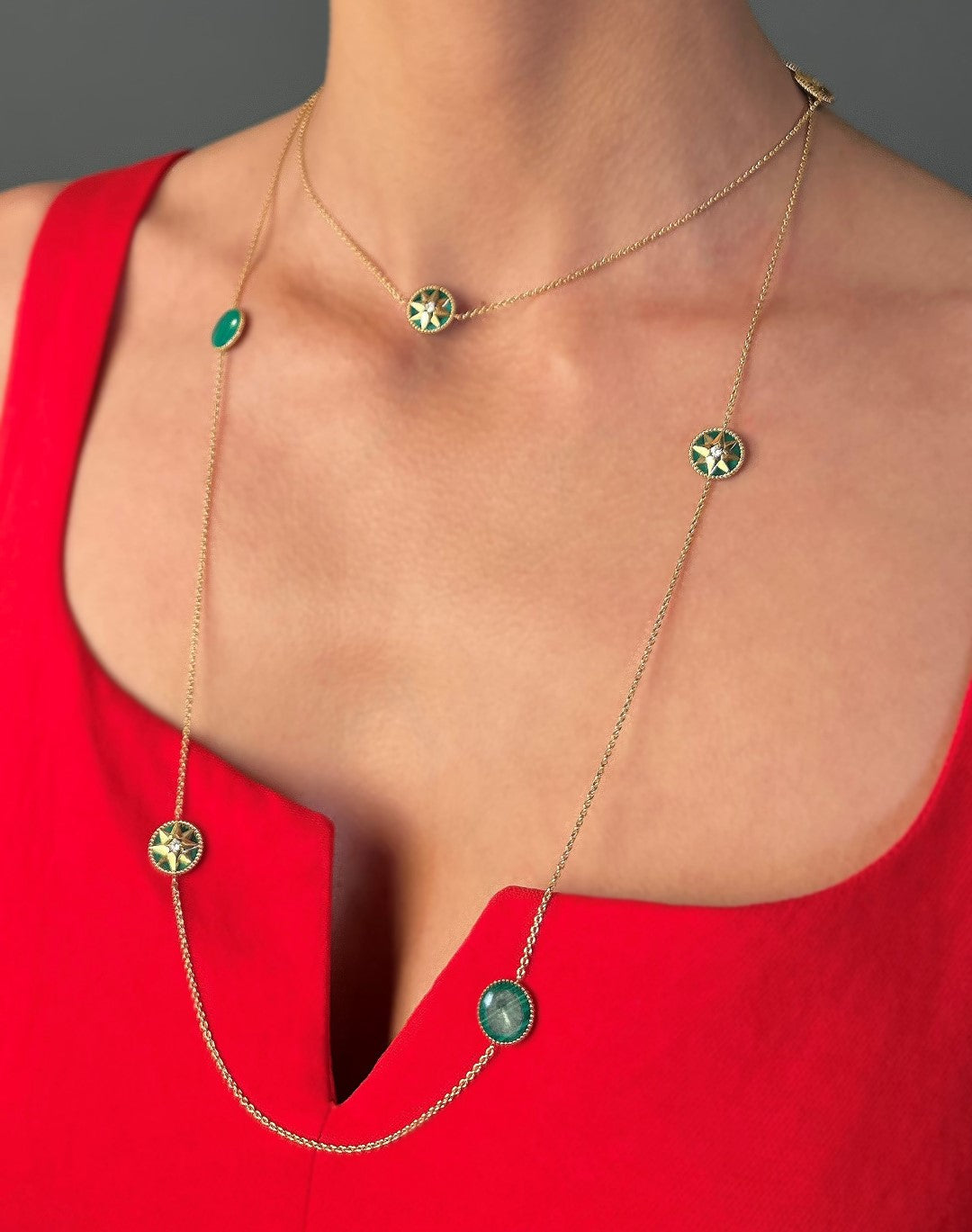Dior Collier Sautoir Rose des vents Or jaune Diamant