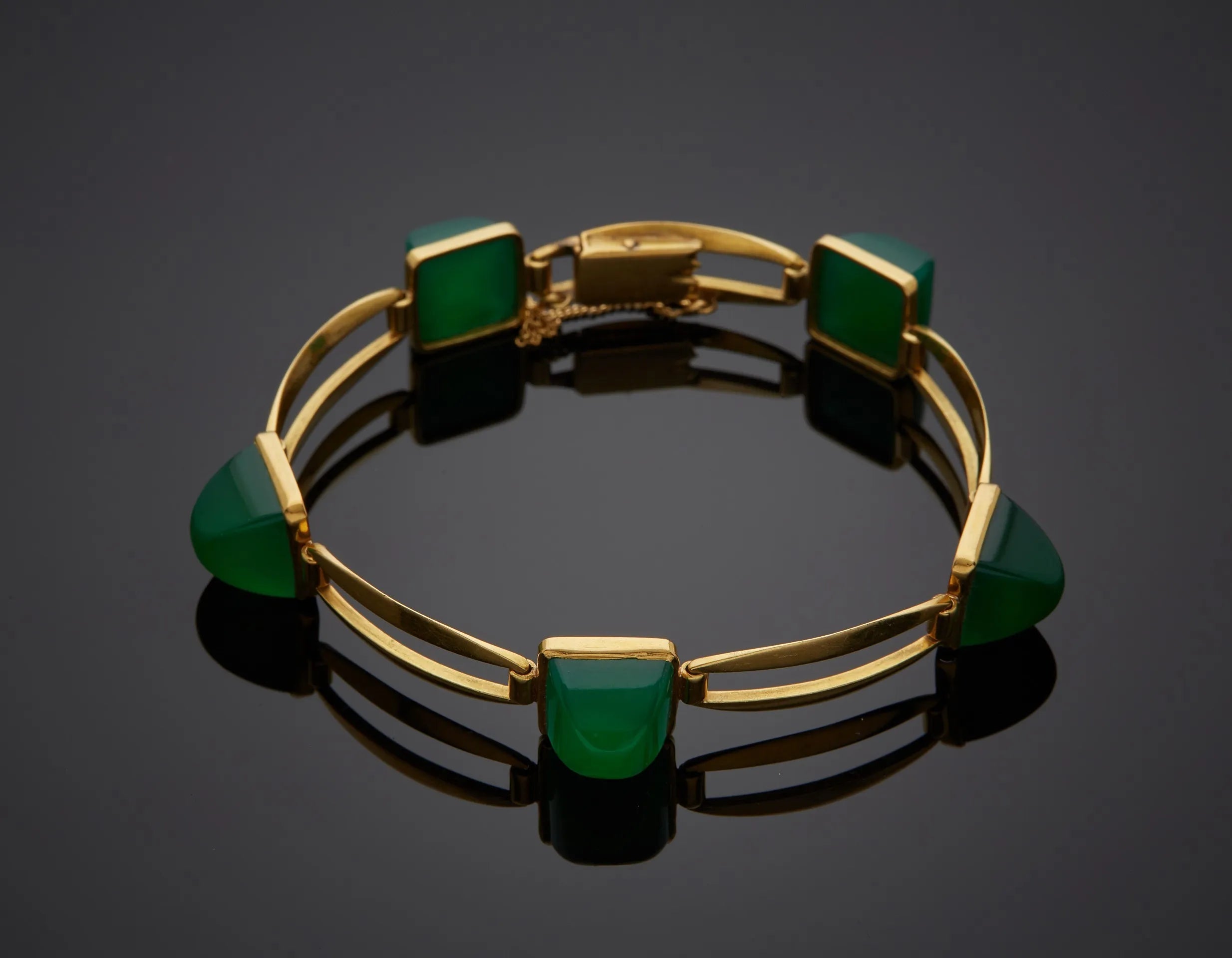 GHISO Bracelet en or et chrysoprases. - Maison Eloe