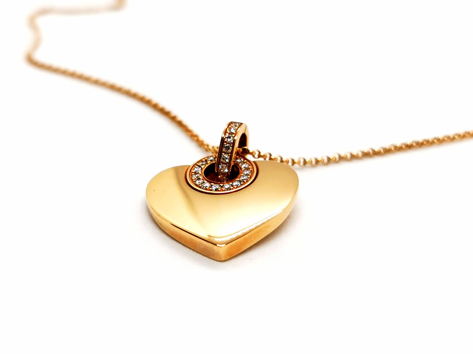 Bulgari Collier Coeur Cuore Or rose Diamant
