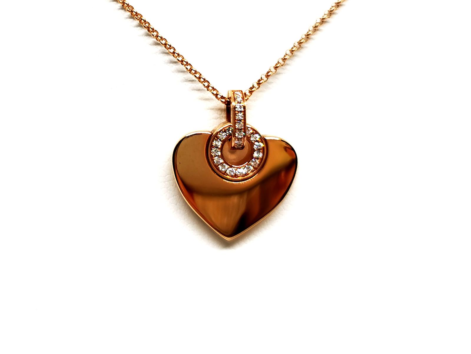 Bulgari Cuore Heart Necklace Rose gold Diamond