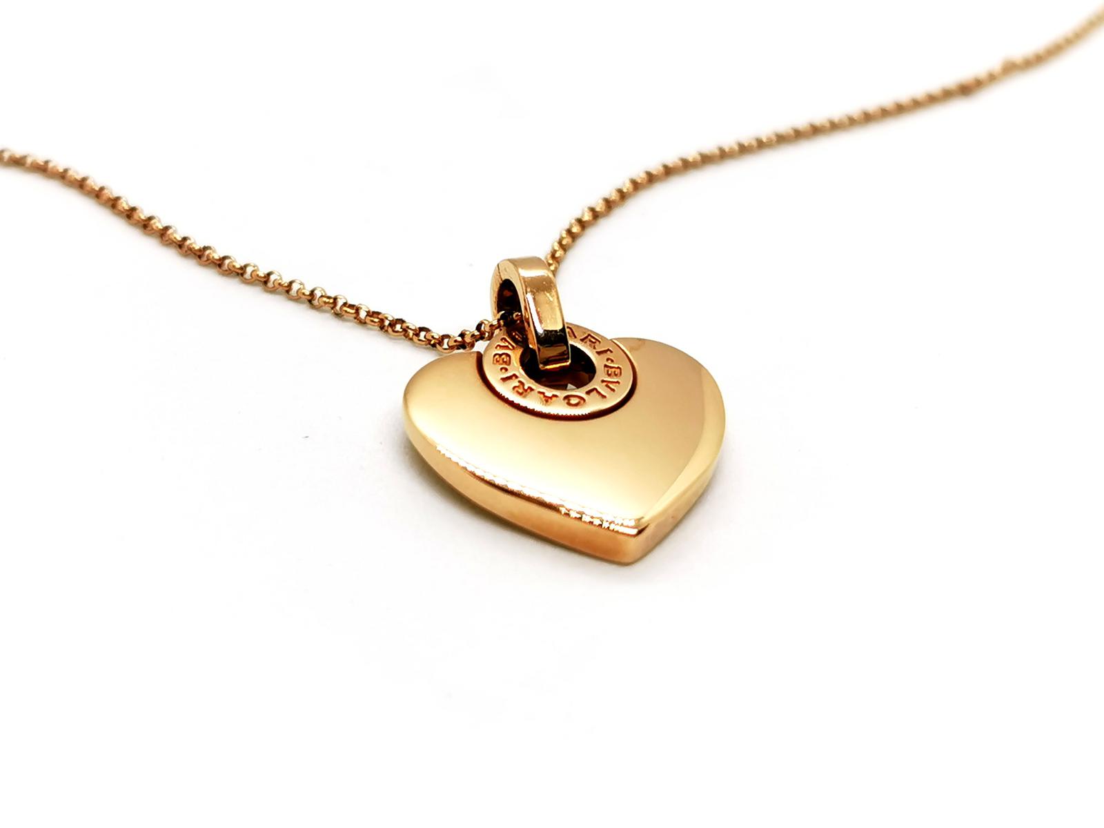 Bulgari Cuore Heart Necklace Rose gold Diamond