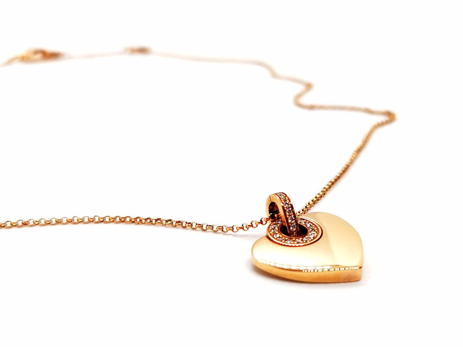 Bulgari Cuore Heart Necklace Rose gold Diamond