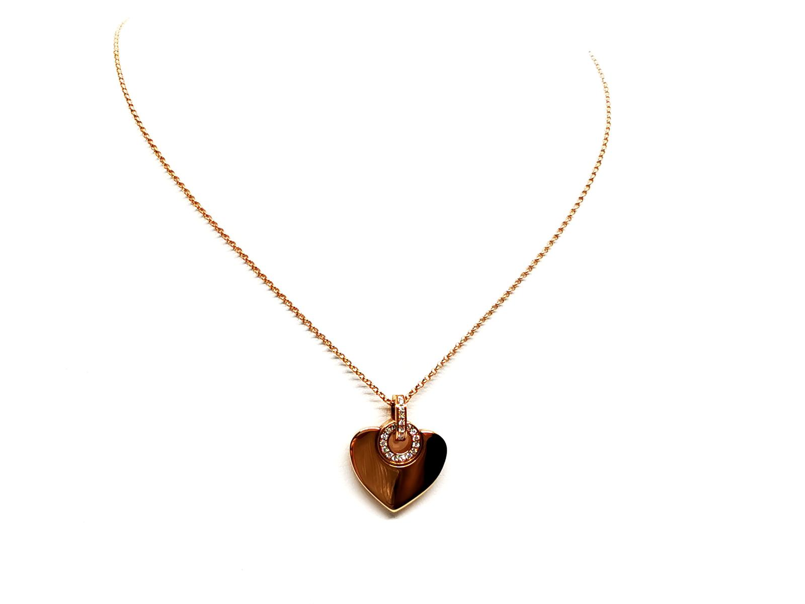 Bulgari Cuore Heart Necklace Rose gold Diamond