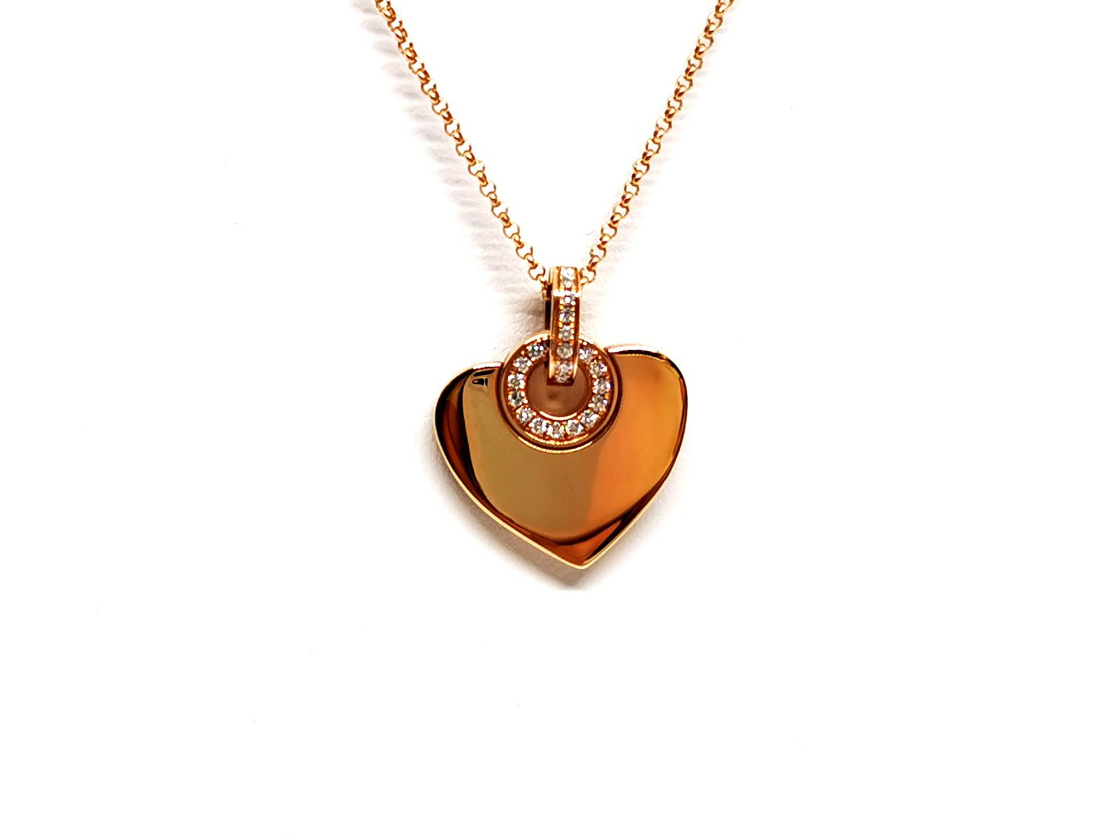 Bulgari Cuore Heart Necklace Rose gold Diamond