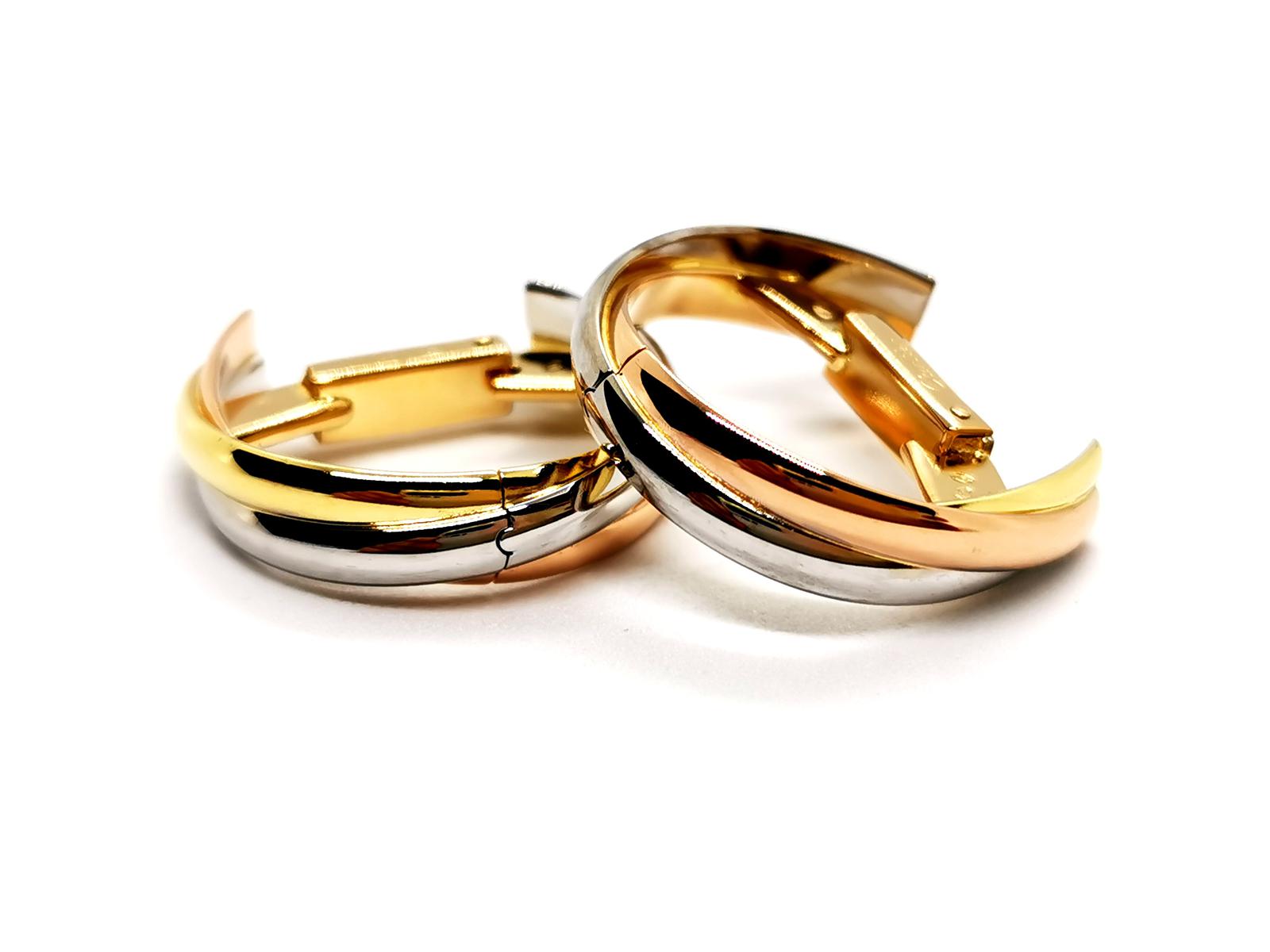 Cartier Boutons de manchette Trinity Or blanc, Or jaune, Or rose