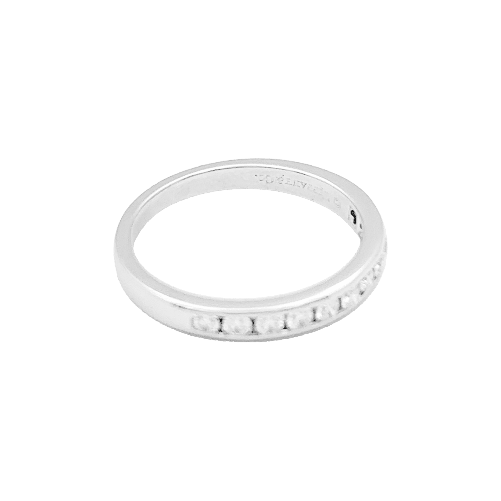 Bague alliance Tiffany & Co.,"Setting", platine et diamants. - Maison Eloe