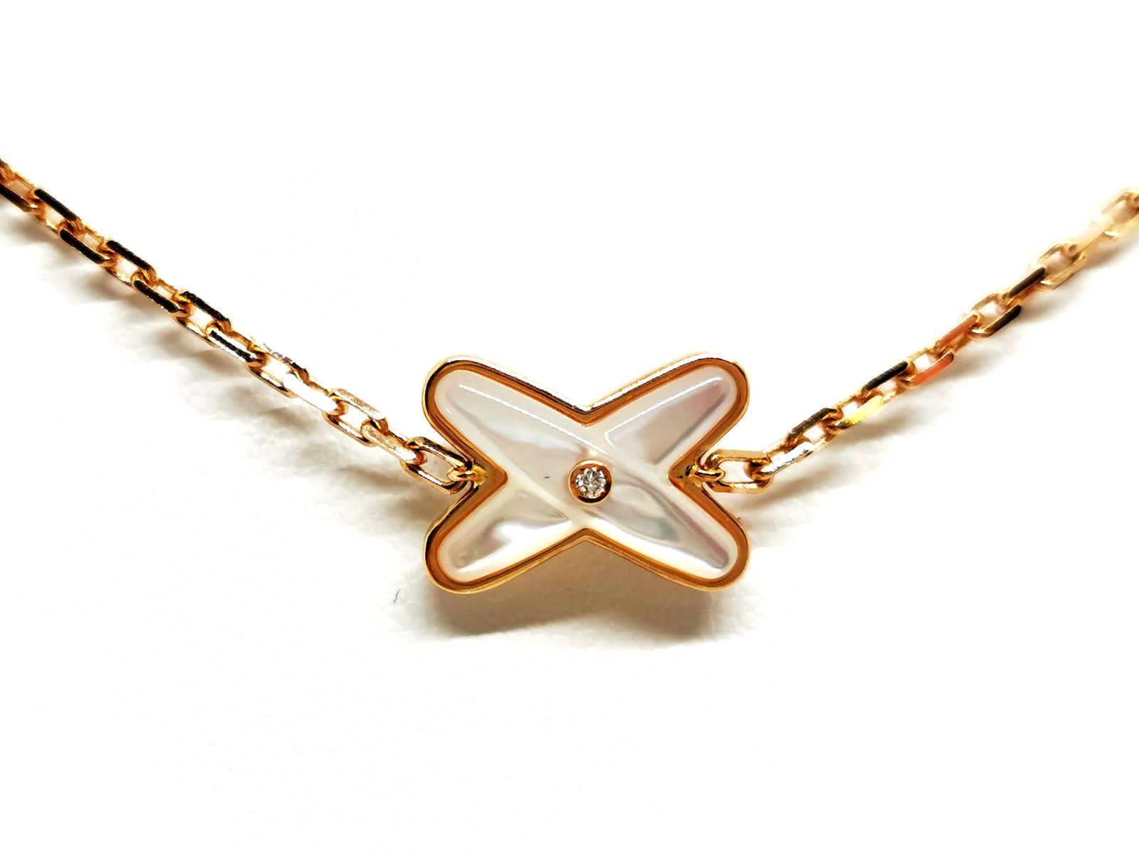Chaumet Long Necklace Link Games Rose Gold, Mother-of-Pearl Diamond